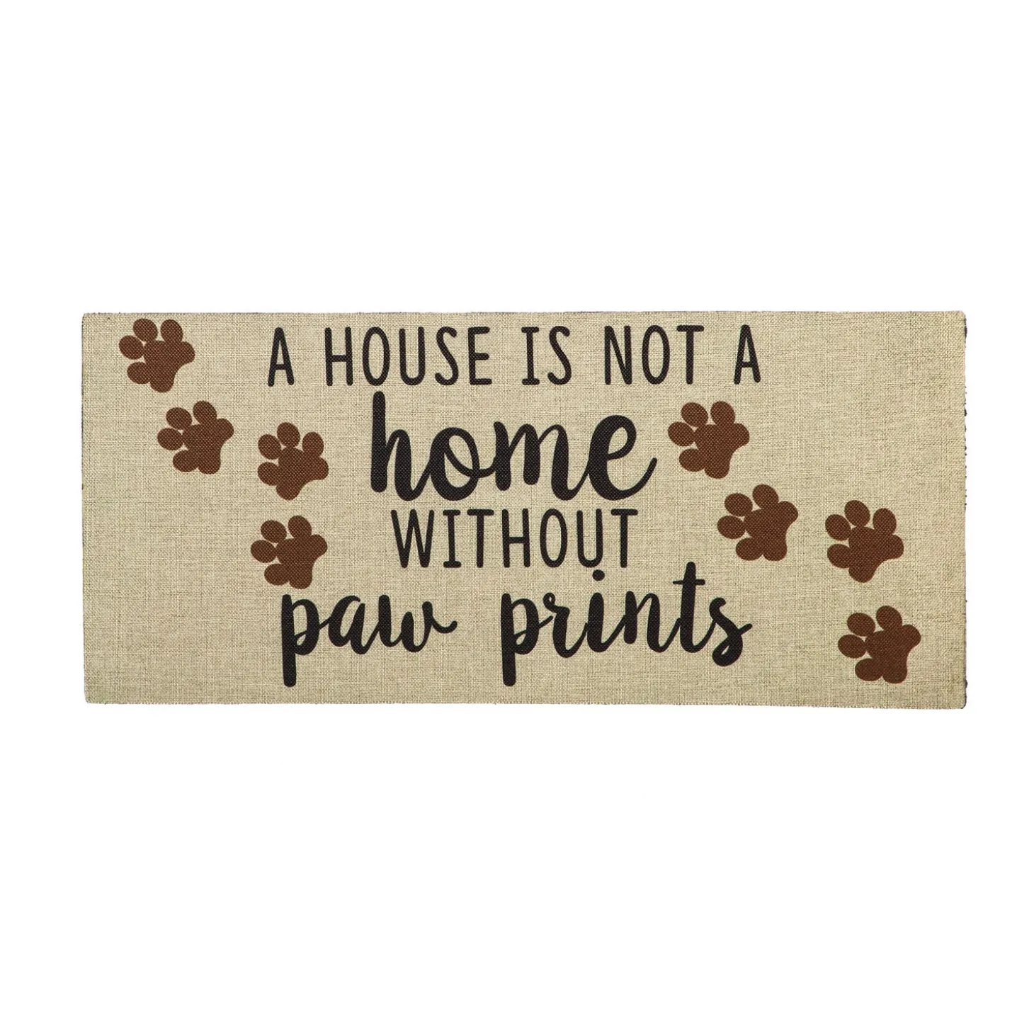 Interchangeable Mats>Plow & Hearth A House is Not a Home Without Paw Prints Burlap Sassafras Switch Mat