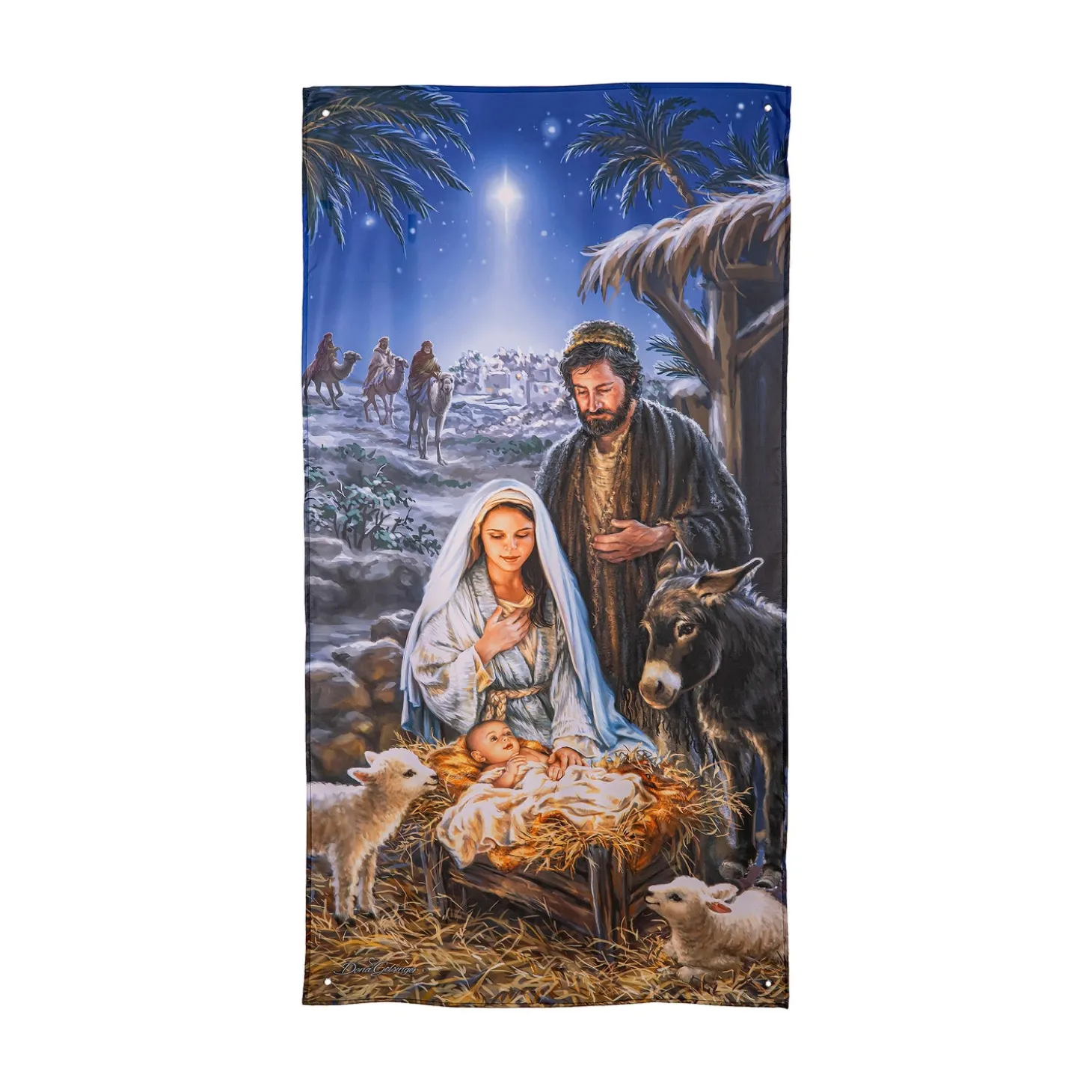 Bunting & Banners>Plow & Hearth A Savior is Born Premium Door Cover