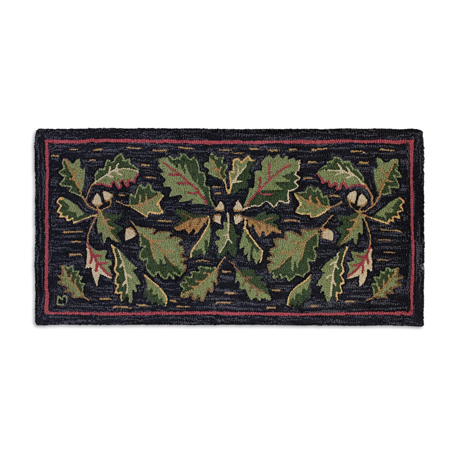 Hearth Rugs | Hearth Rugs>Plow & Hearth Acorns Hand-Hooked Wool Rug, 24" x 48"