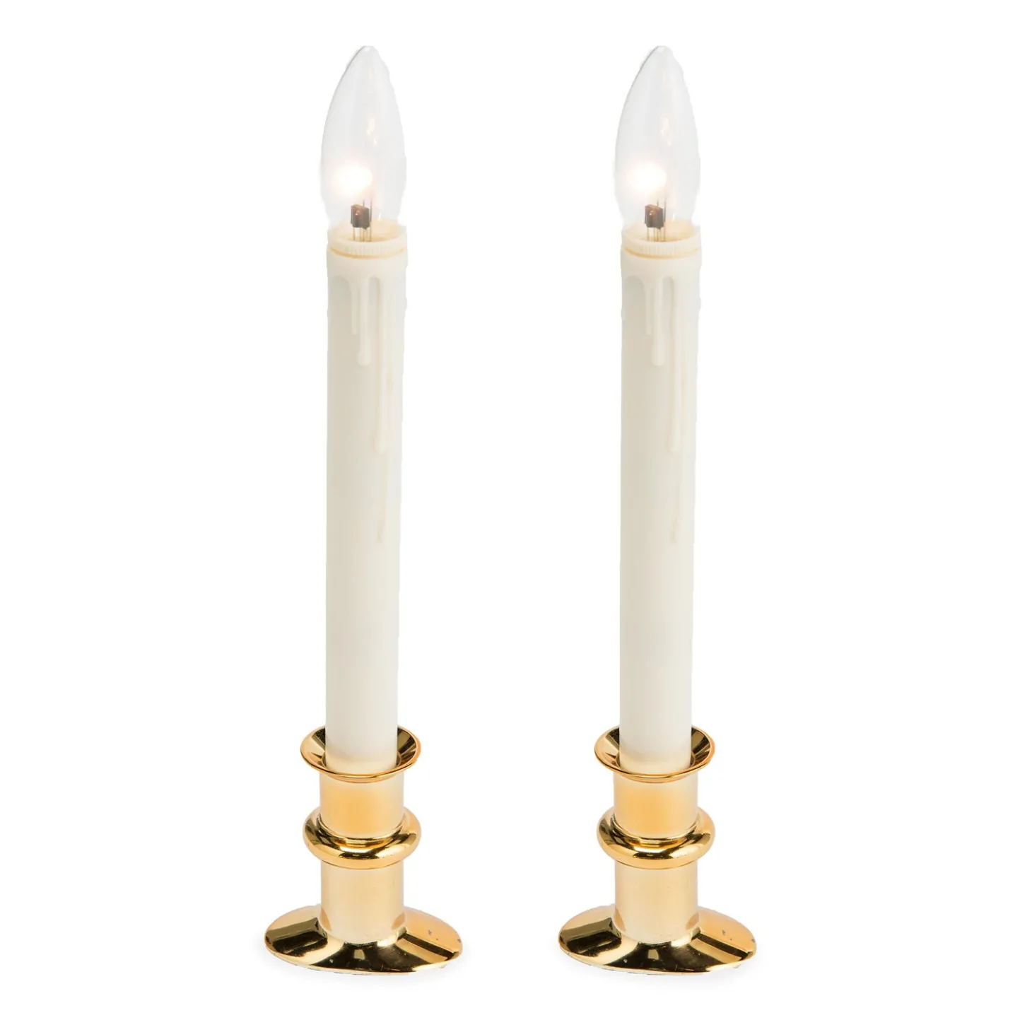 Candles & Lanterns>Plow & Hearth Adjustable Window Hugger Candles, Set of 2 Brass