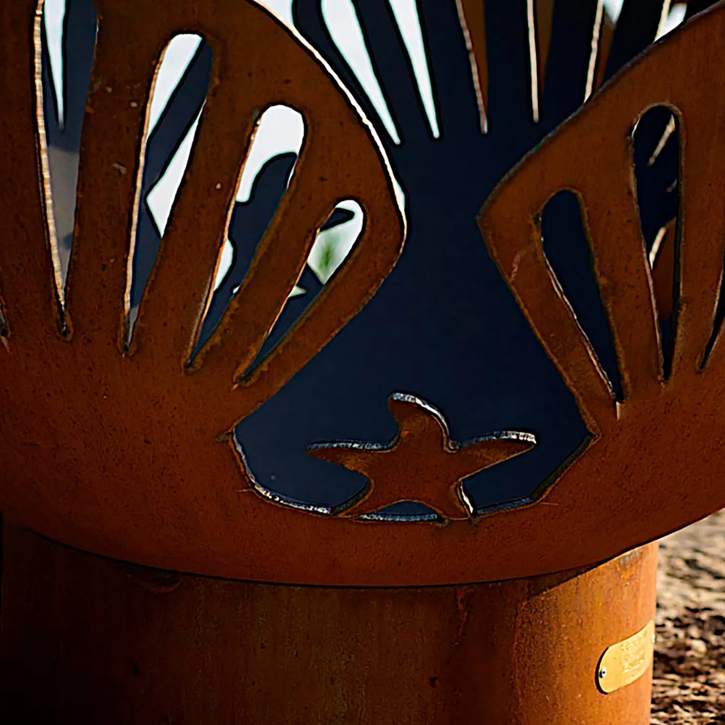 Fire Pits | Fire Pits>Plow & Hearth American-Made Firepit Art Barefoot Beach Seashells And Starfish Fire Pit