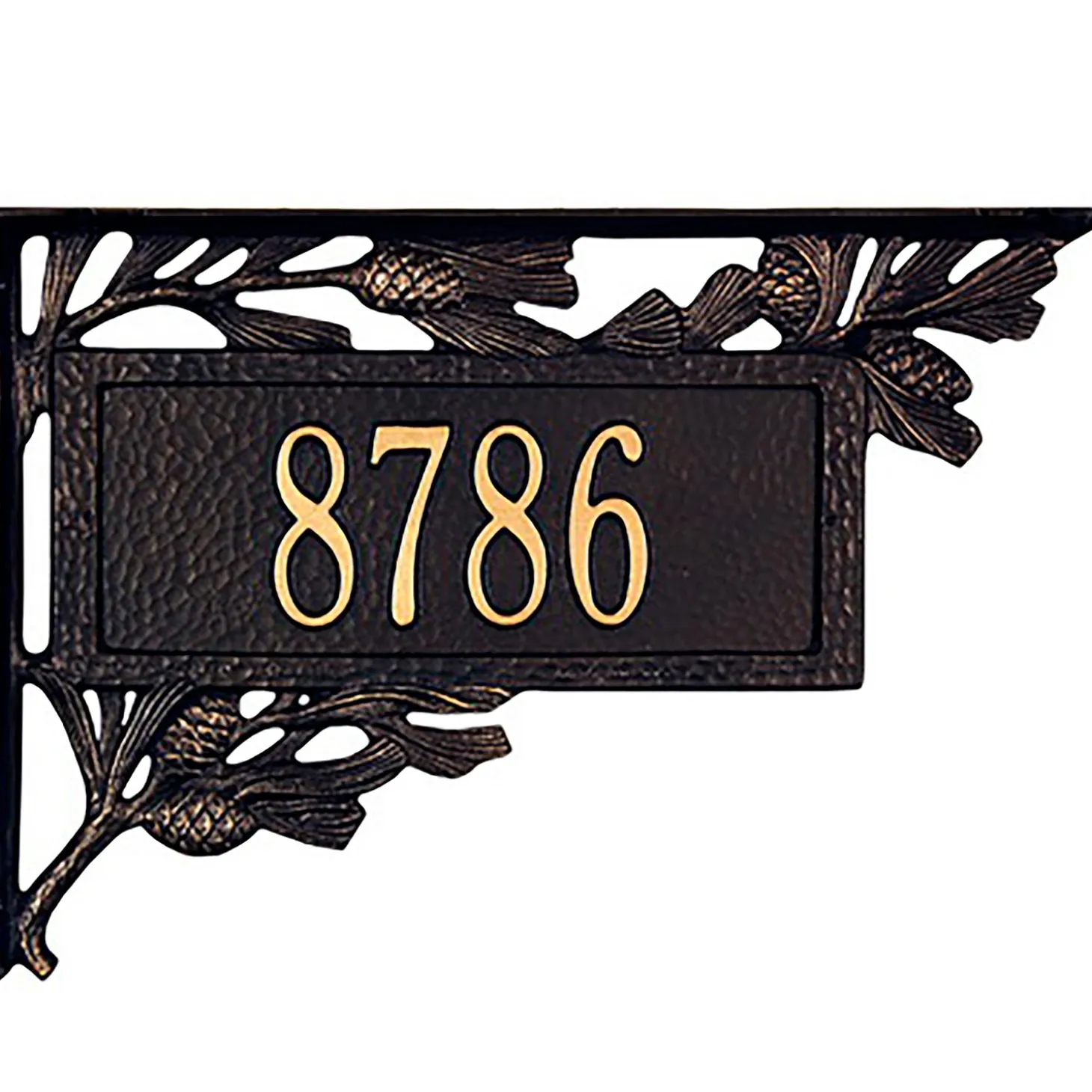 Address Signs & Wall Plaques>Plow & Hearth American-Made Personalized Pine Cone 2-Sided Mailbox Address Marker In Cast Aluminum