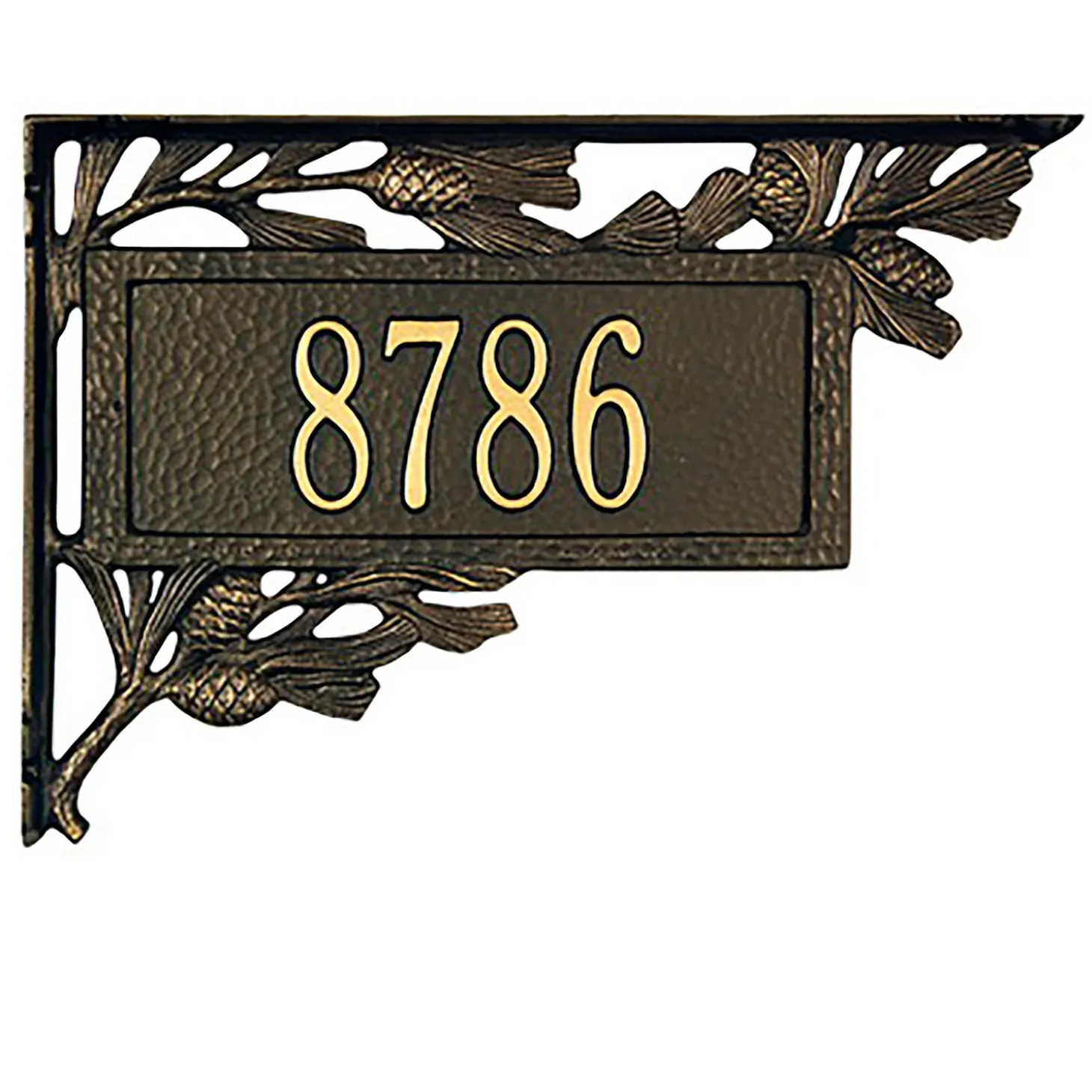 Address Signs & Wall Plaques>Plow & Hearth American-Made Personalized Pine Cone 2-Sided Mailbox Address Marker In Cast Aluminum