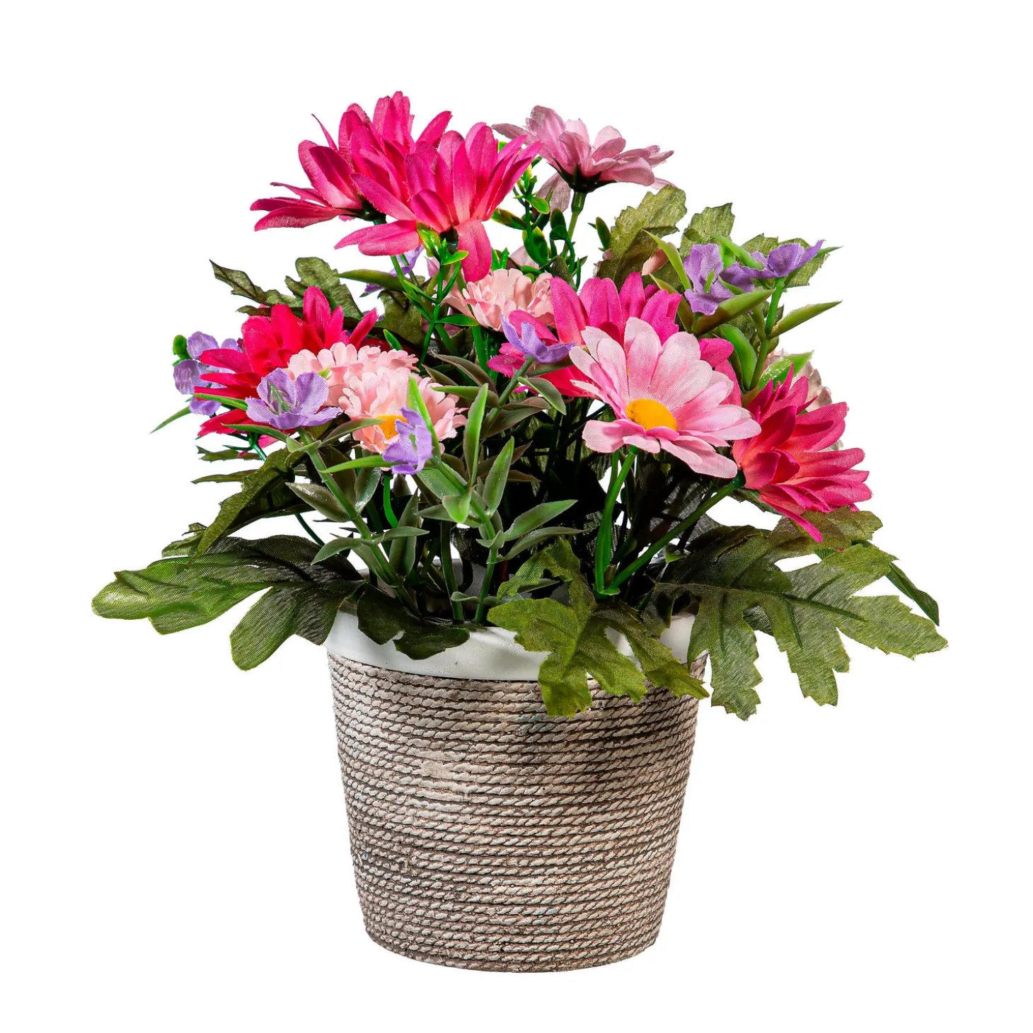 Decorative Accents | Faux Flowers & Plants>Plow & Hearth Artificial Floral Arrangement in Basket Table Décor, 9"H