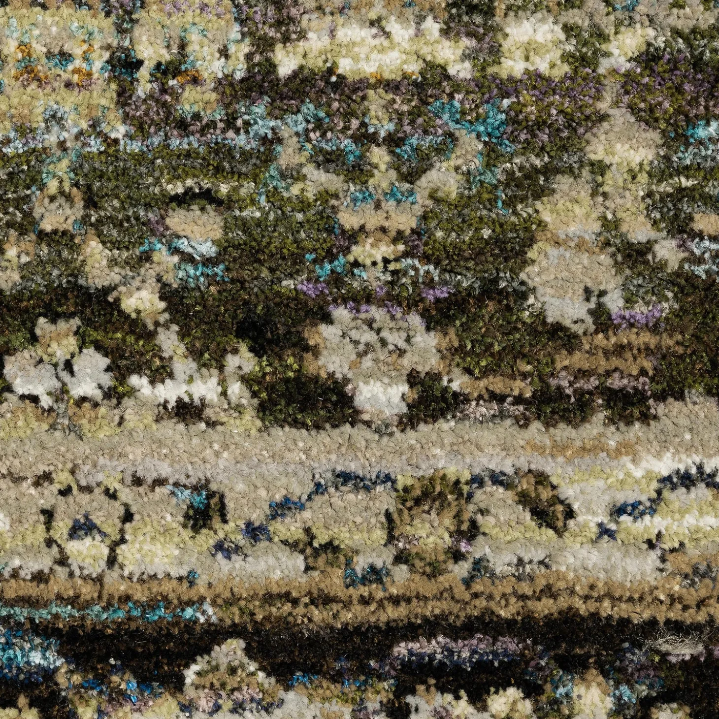Area Rugs>Plow & Hearth Ashland Evening Synthetic Blend Indoor Border Rug, 5'3" x 7'3" Green