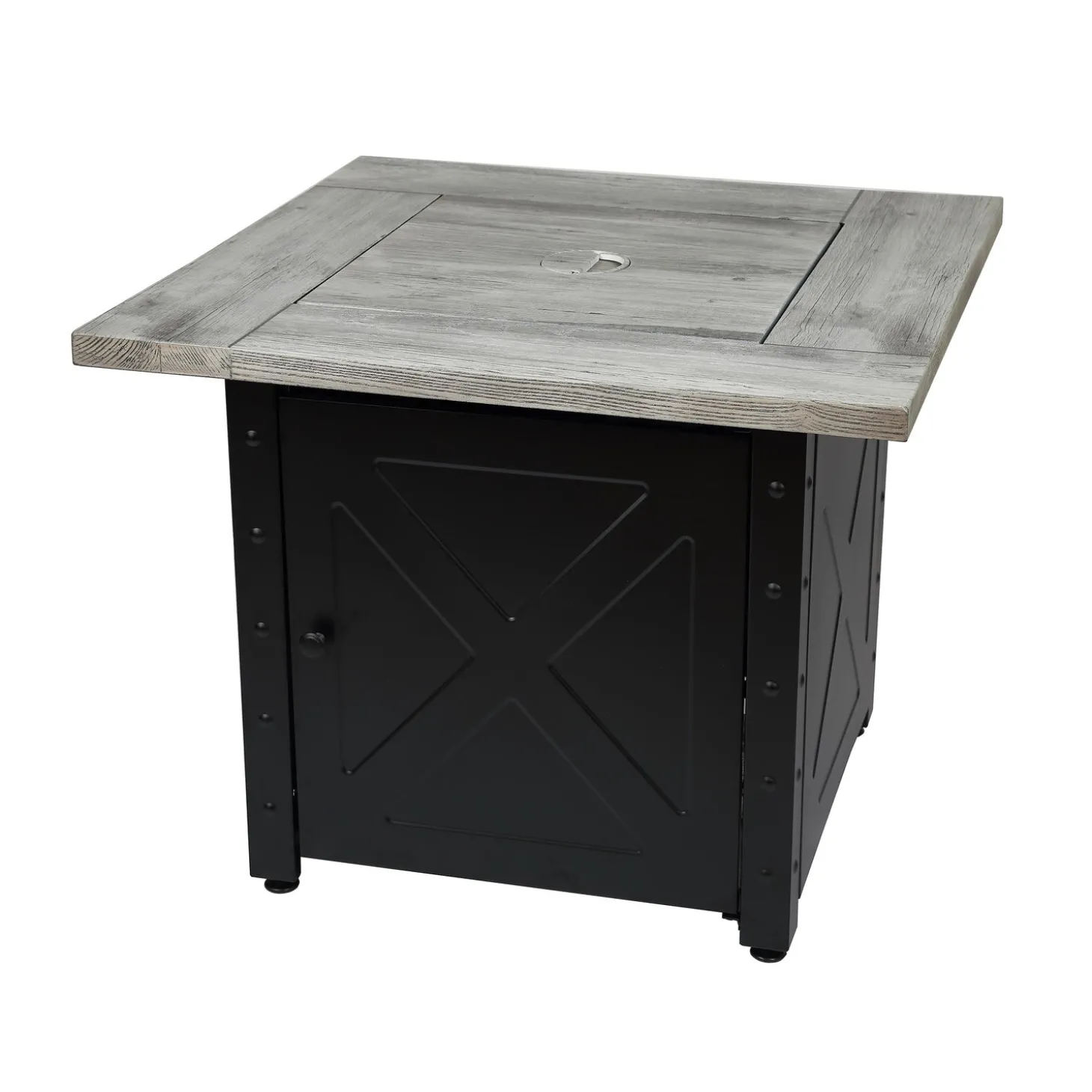 Fire Pits | Fire Pits>Plow & Hearth Barnesdale Outdoor LP Gas Fire Pit with Printed Resin Mantel, 30"
