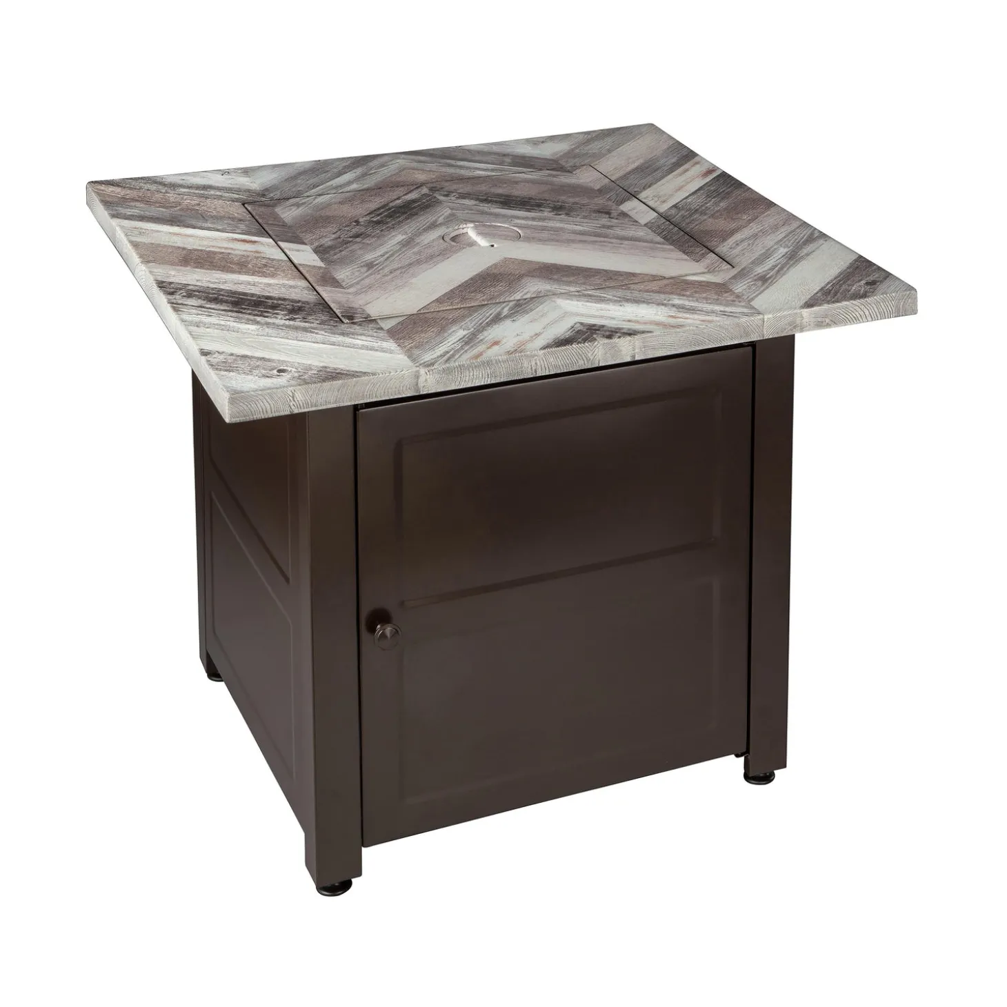 Fire Pits | Fire Pits>Plow & Hearth Berwyn Outdoor LP Gas Fire Pit with Printed Resin Mantel, 30"