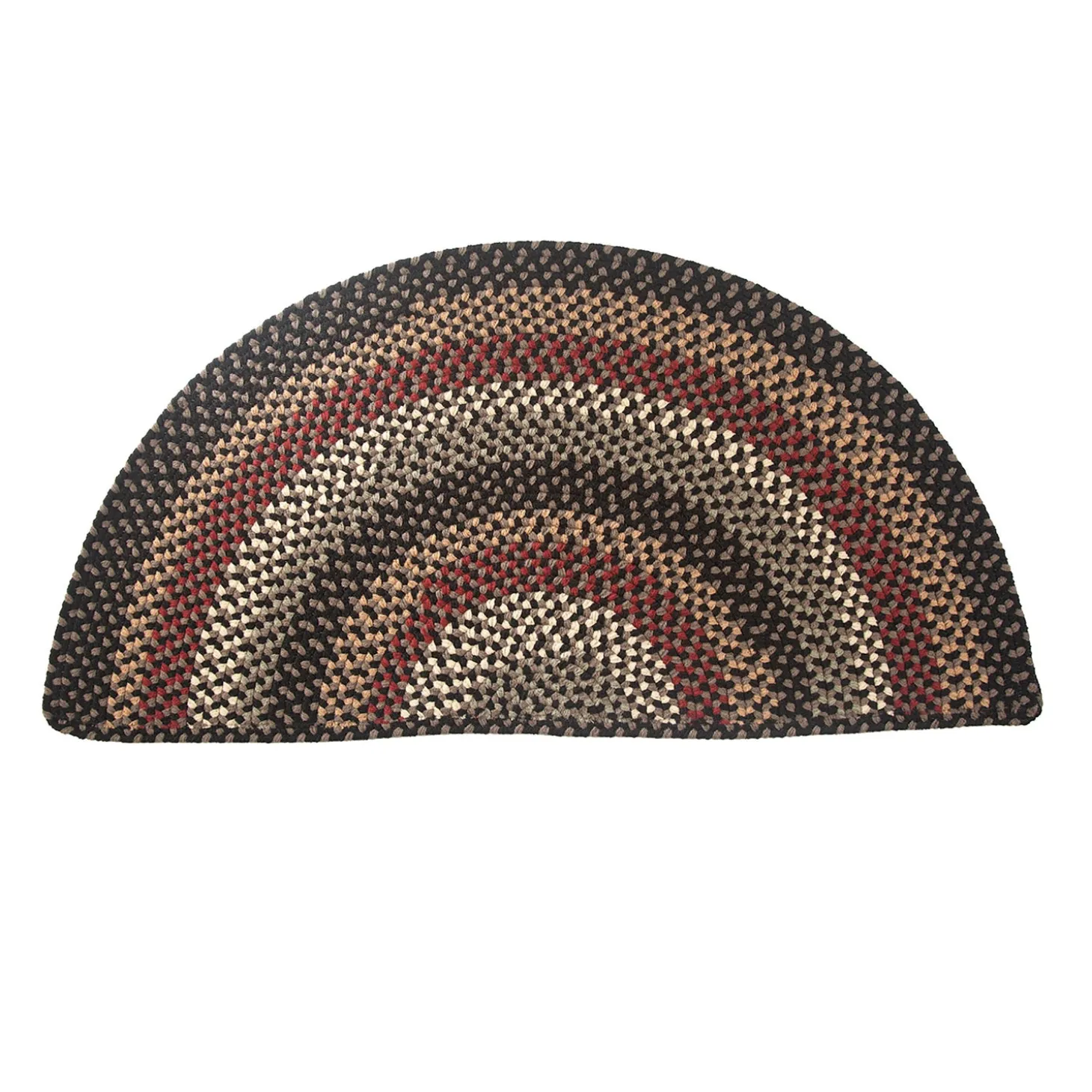 Area Rugs>Plow & Hearth Braided Polypro Roanoke Half Round Rug , 2' x 4'