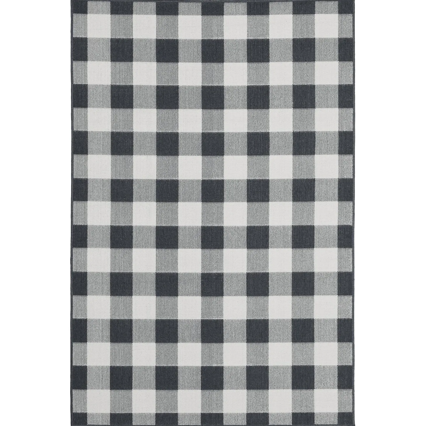 Area Rugs>Plow & Hearth Buffalo Plaid Indoor and Outdoor Polypropylene Rug, 3'7" x 5'6"