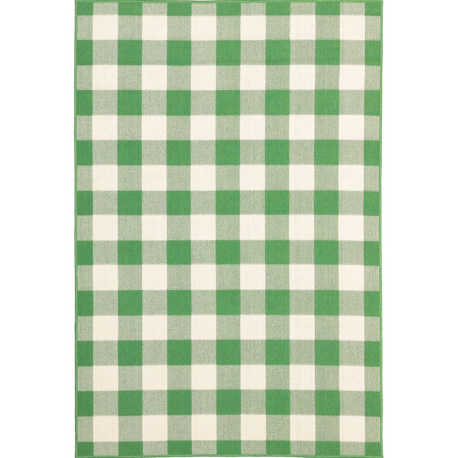 Area Rugs>Plow & Hearth Buffalo Plaid Indoor and Outdoor Polypropylene Rug, 3'7" x 5'6"