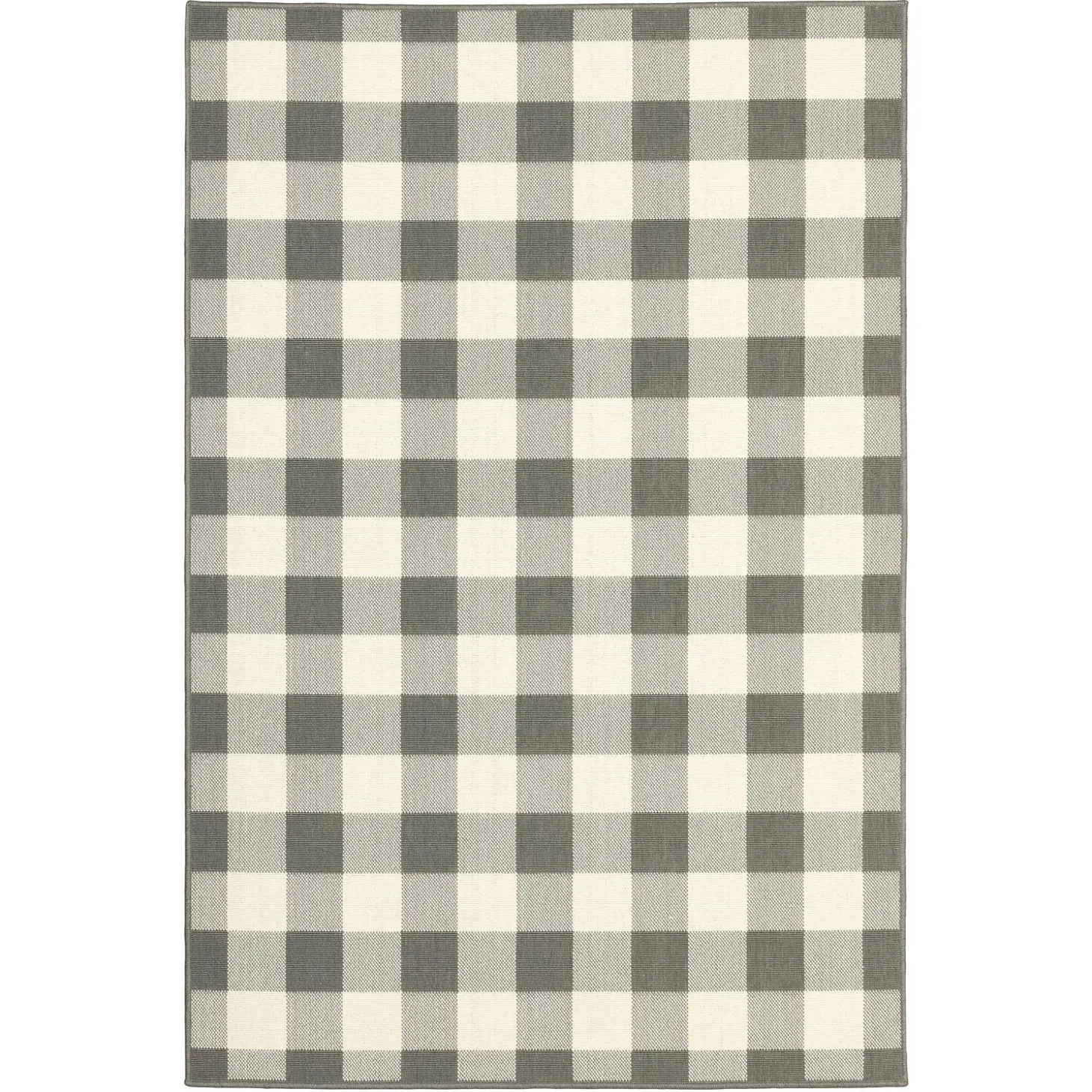 Area Rugs>Plow & Hearth Buffalo Plaid Indoor and Outdoor Polypropylene Rug, 3'7" x 5'6"