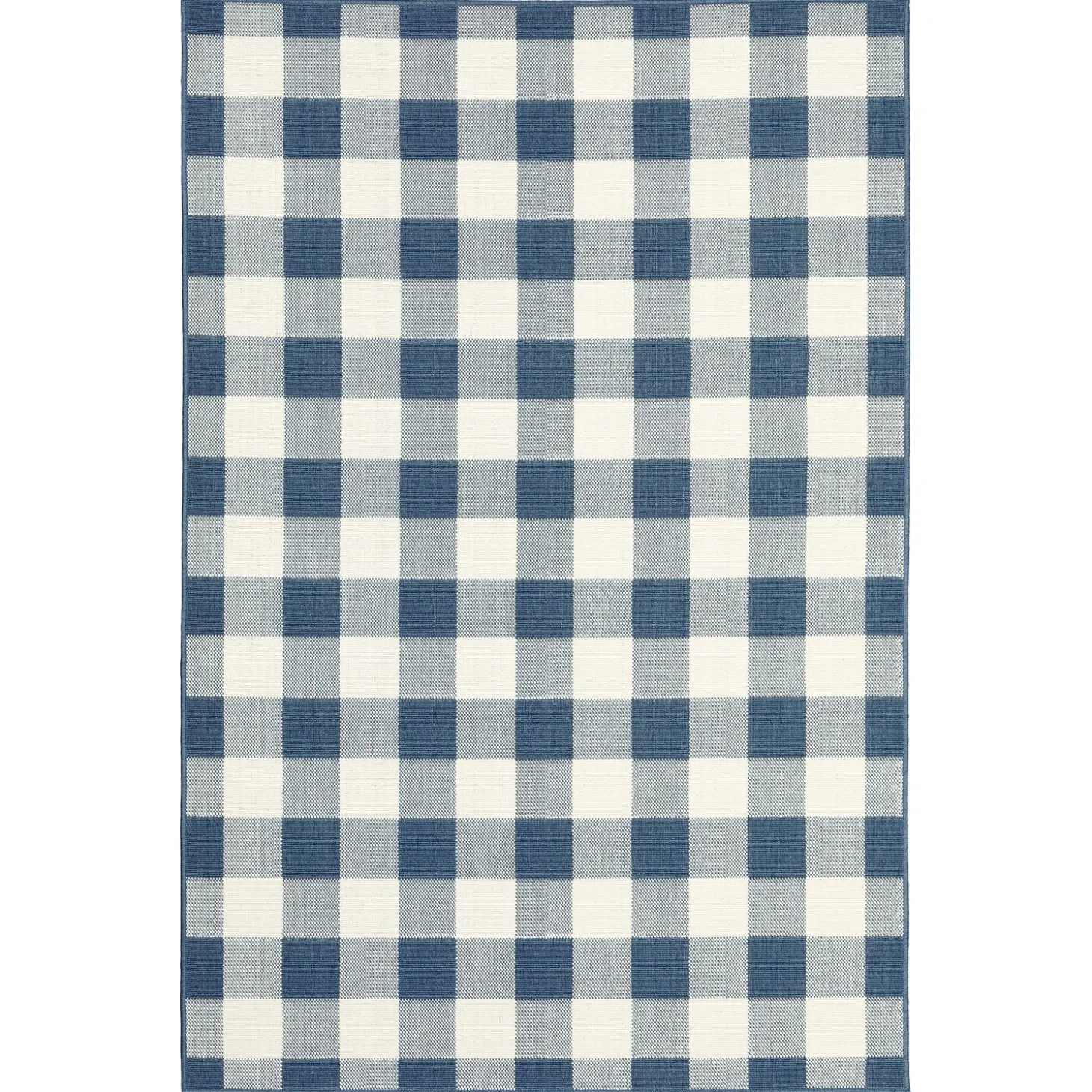Area Rugs>Plow & Hearth Buffalo Plaid Indoor and Outdoor Polypropylene Rug, 3'7" x 5'6"