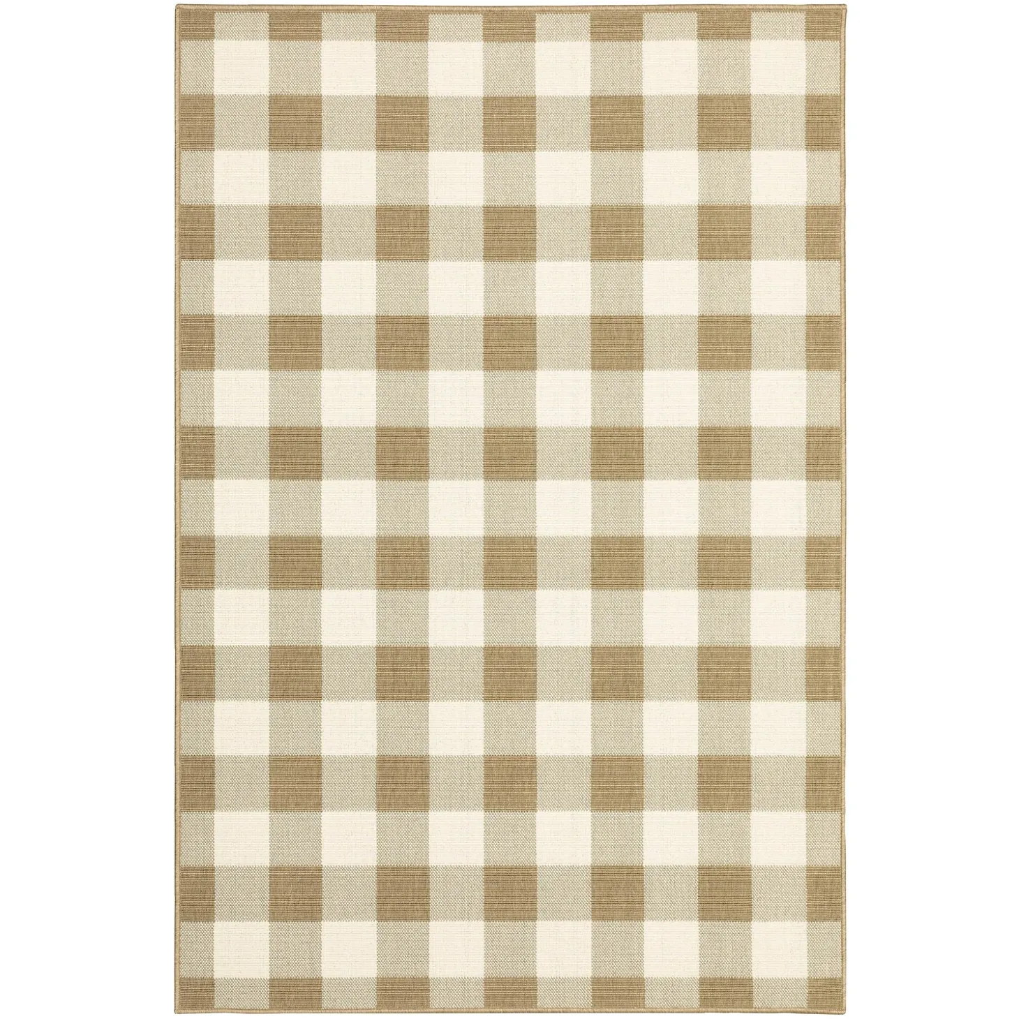 Area Rugs>Plow & Hearth Buffalo Plaid Indoor and Outdoor Polypropylene Rug, 3'7" x 5'6"