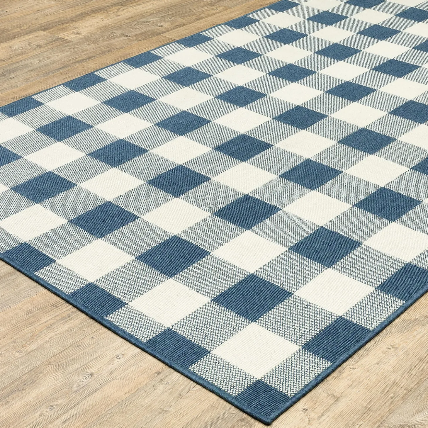 Area Rugs>Plow & Hearth Buffalo Plaid Indoor and Outdoor Polypropylene Rug, 3'7" x 5'6"