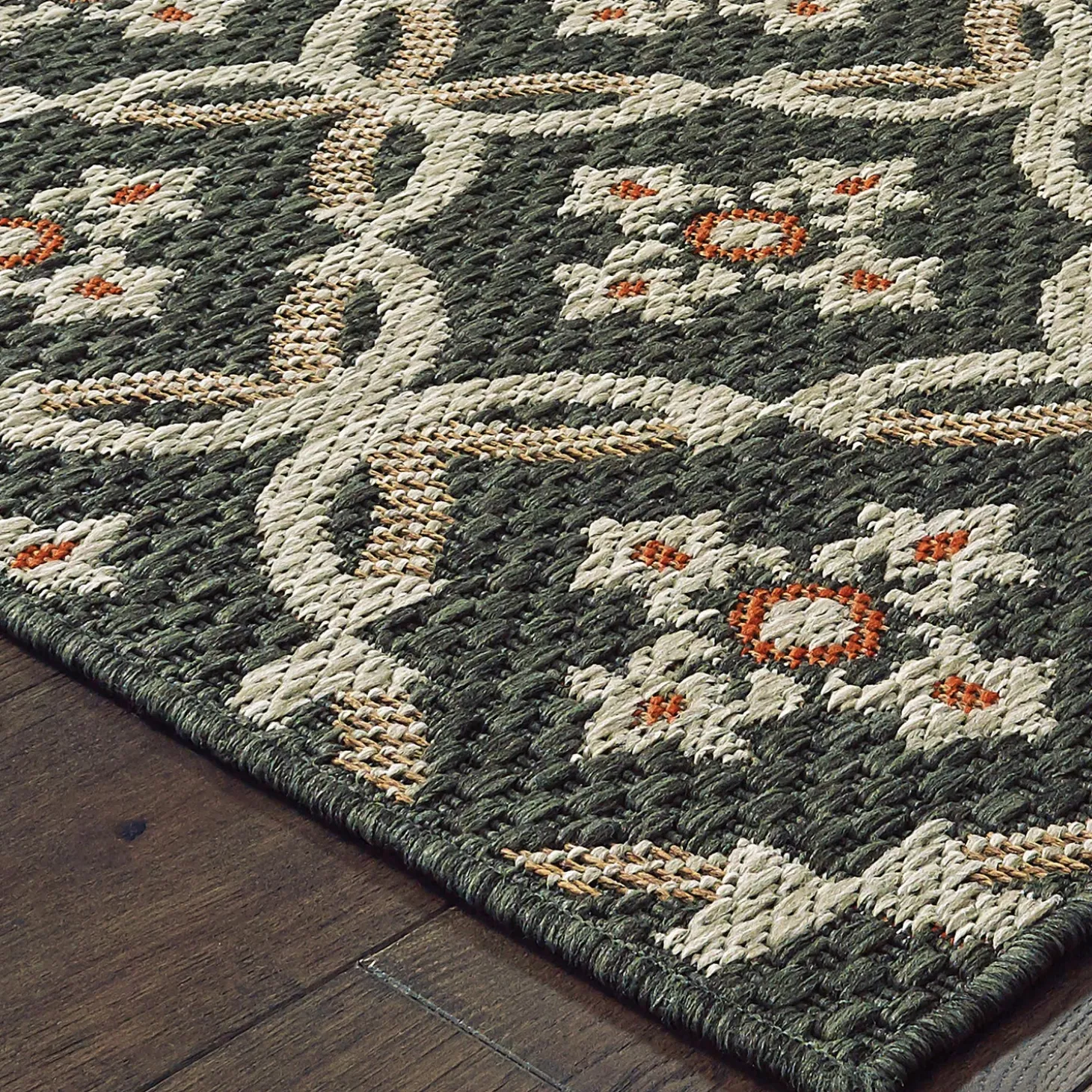 Area Rugs>Plow & Hearth Cambridge Meadow Indoor/Outdoor Rug, 6'7" x 9'2" Mushroom