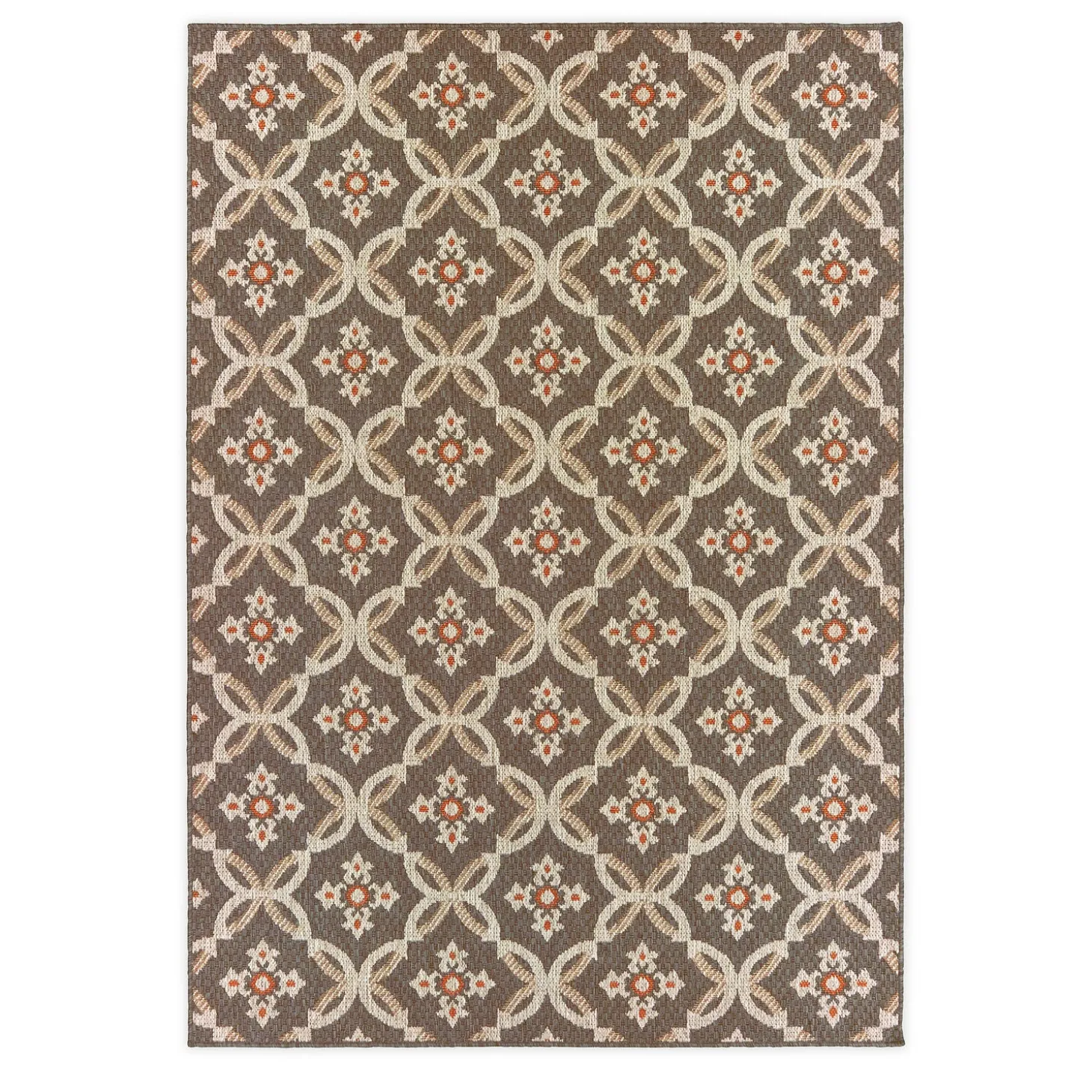 Area Rugs>Plow & Hearth Cambridge Meadow Indoor/Outdoor Rug, 6'7" x 9'2" Mushroom
