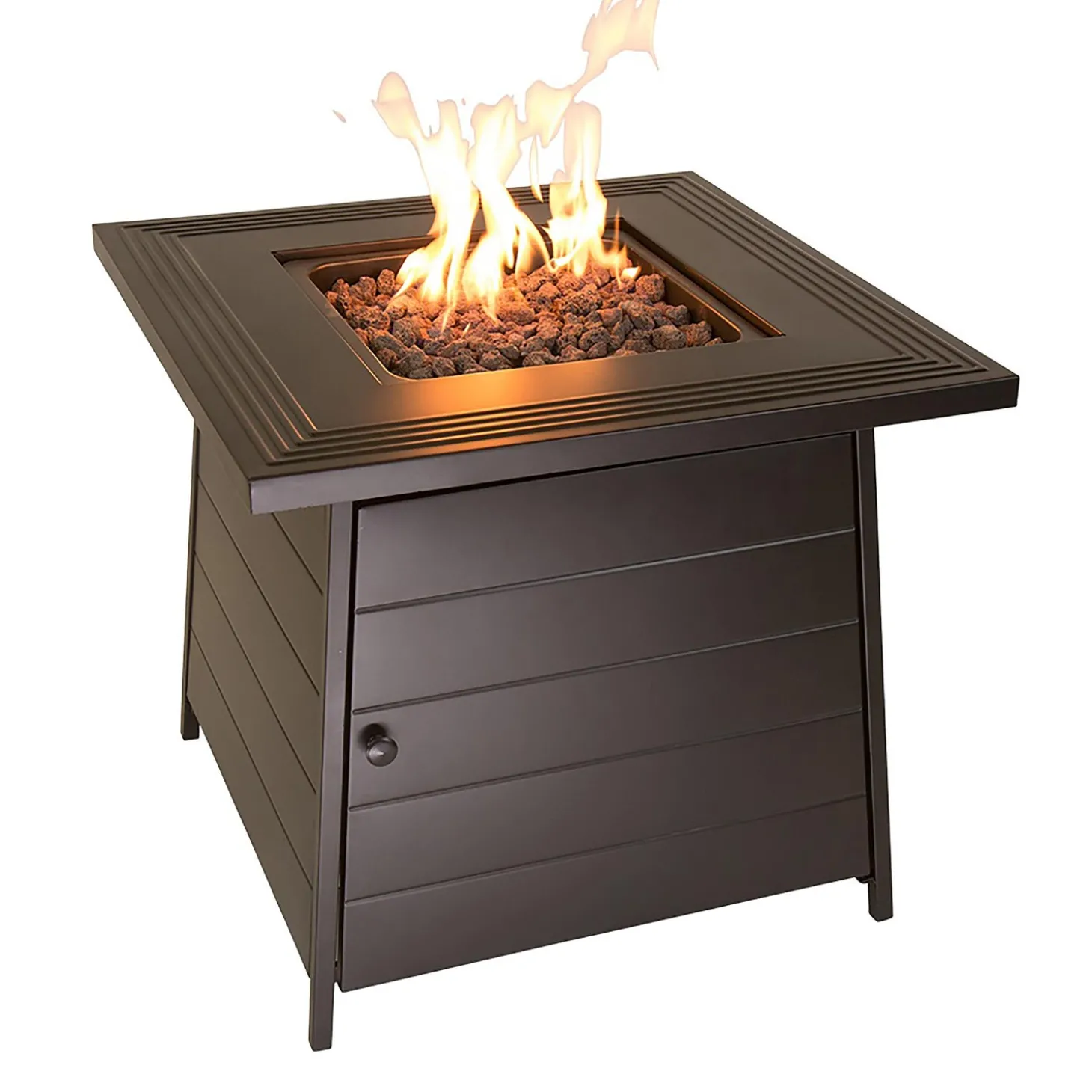 Fire Pits | Fire Pits>Plow & Hearth Cason Outdoor LP Gas Fire Pit with Steel Mantel, 28"