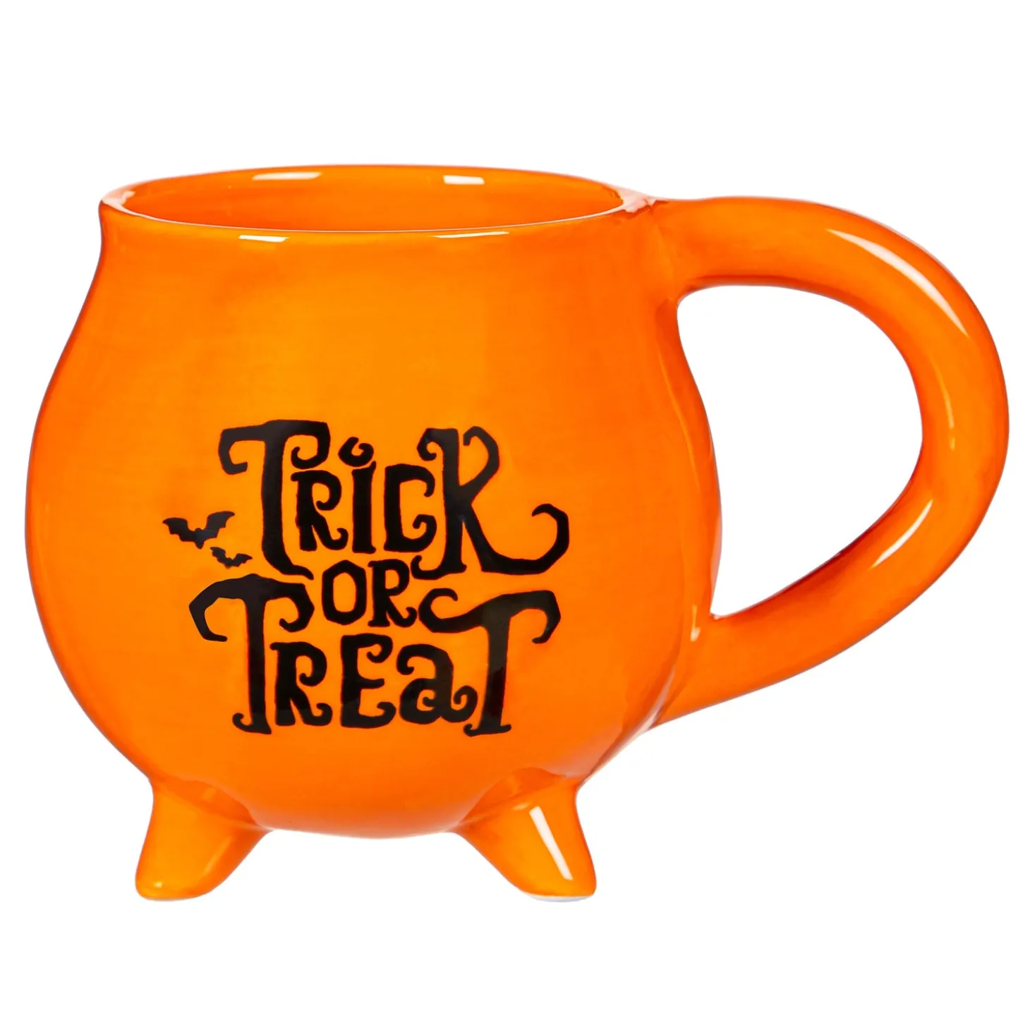 Coffee & Tea Cups>Plow & Hearth Ceramic Cup with Water Globe Topper w/ Gift Box, Trick or Treat Multi