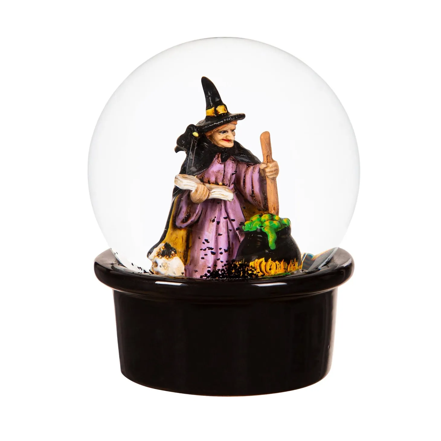 Coffee & Tea Cups>Plow & Hearth Ceramic Cup with Water Globe Topper w/ Gift Box, Witches Brew Multi