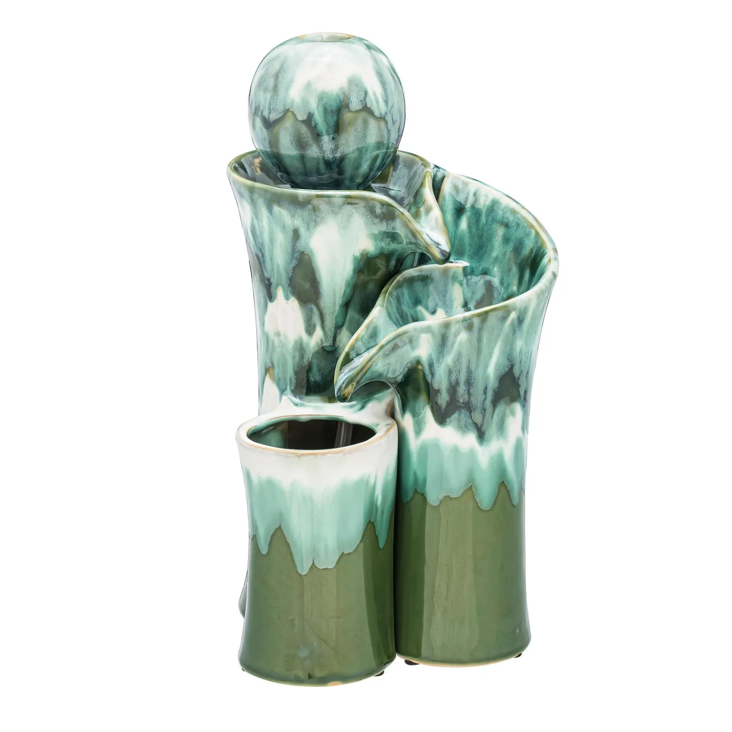 Outdoor Fountains>Plow & Hearth Ceramic Water Fountain, Green