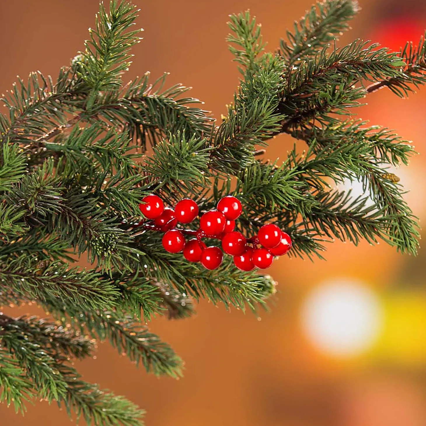 Lighted Trees & Garlands>Plow & Hearth Classic Cardinal Complete Christmas Tree Kit with 250 Lights and 140 Decorations, 7½'H