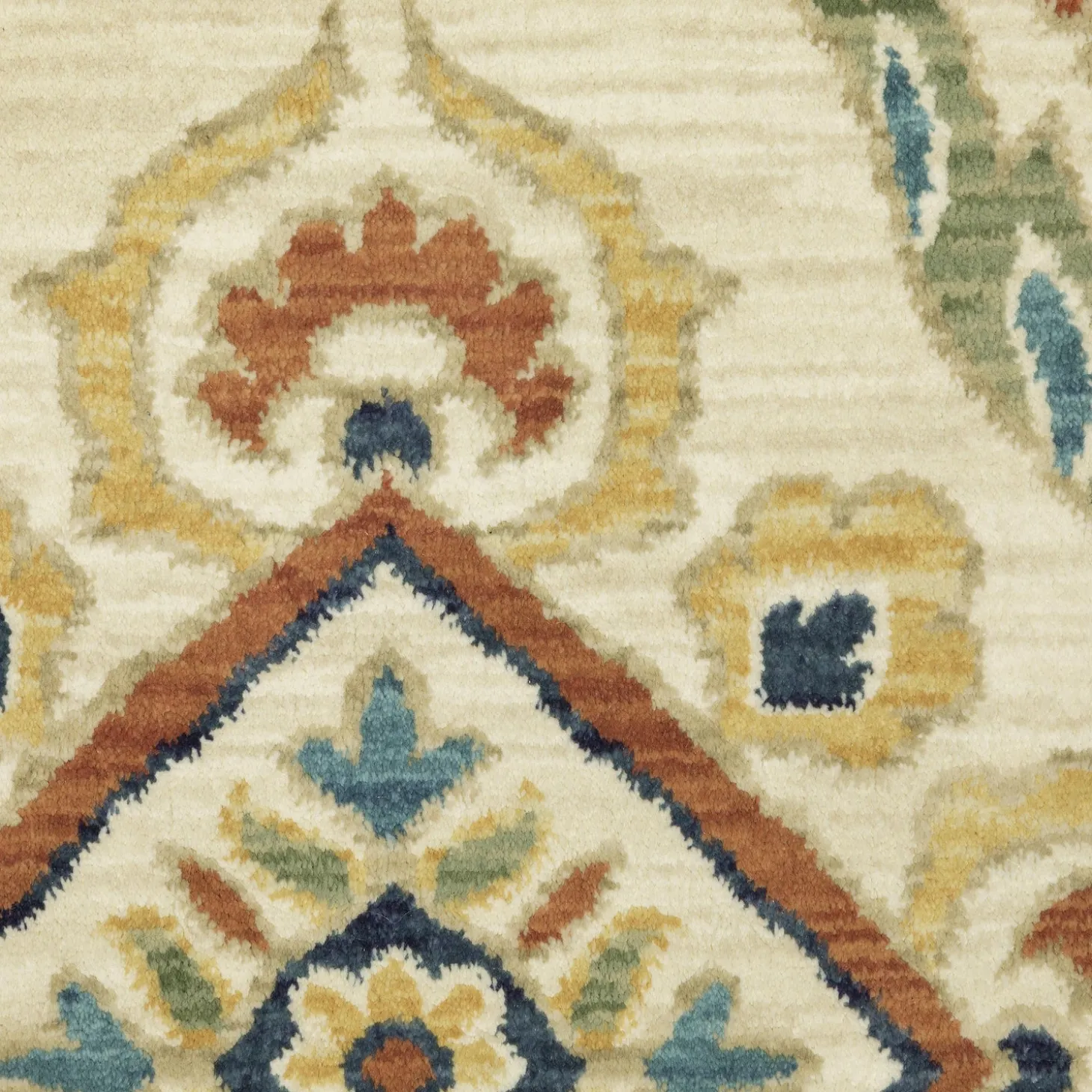Area Rugs>Plow & Hearth Clover Hill Meadow Polypropylene Rug, 2'3" x 7'6" Runner Ivory/Multi