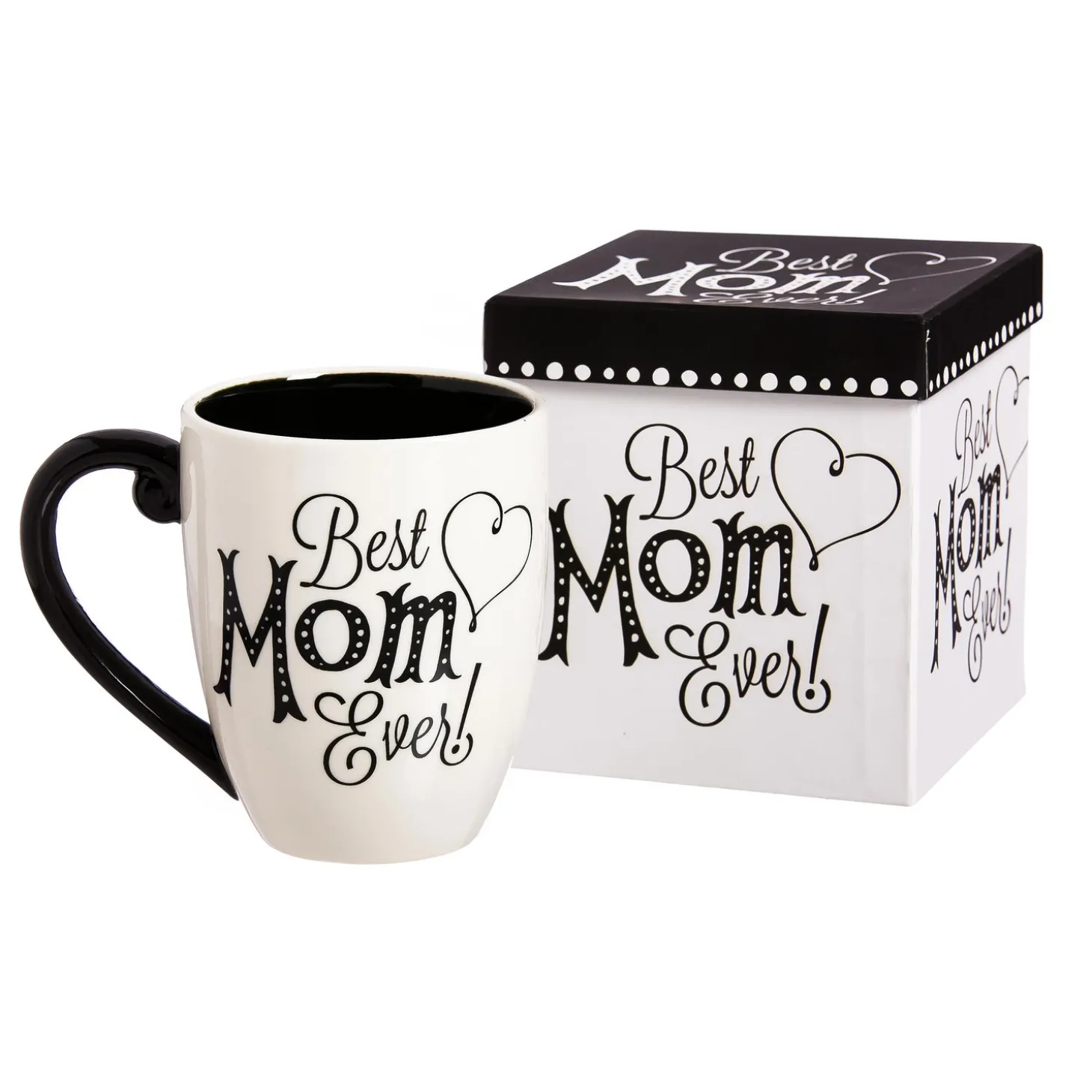 Coffee & Tea Cups>Plow & Hearth Coffee Cup Ceramic Cup O' Java, Best Mom Ever, 17oz, Gift Box