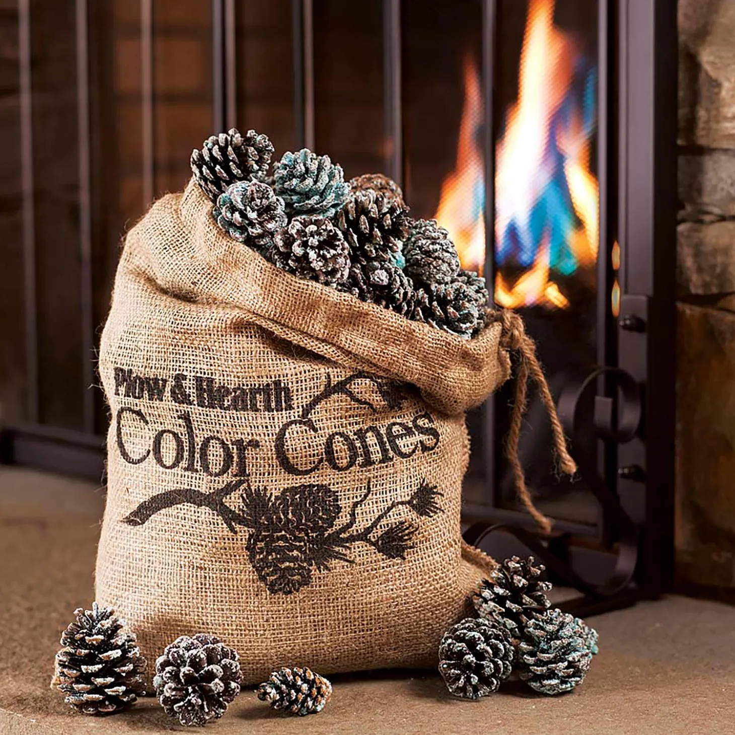 Fire Starters & Fatwood>Plow & Hearth Color-Changing Fireplace Color Cones, 2 lb. Bag