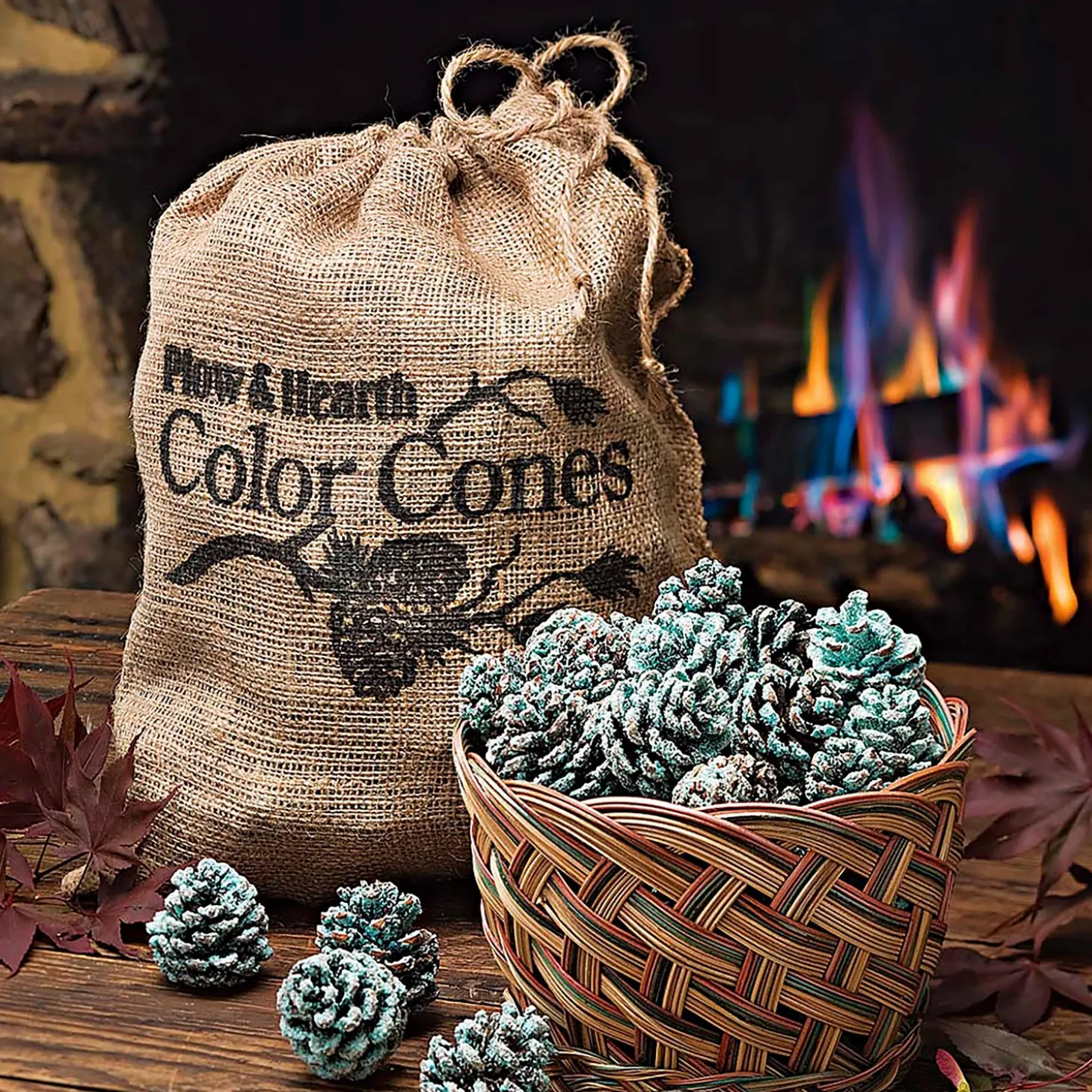 Fire Starters & Fatwood>Plow & Hearth Color-Changing Fireplace Color Cones, 5 lb. Bag