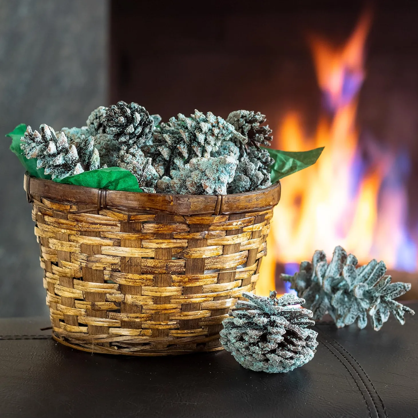 Fire Starters & Fatwood>Plow & Hearth Color-Changing Fireplace Color Cones, 1 lb. in Gift Basket