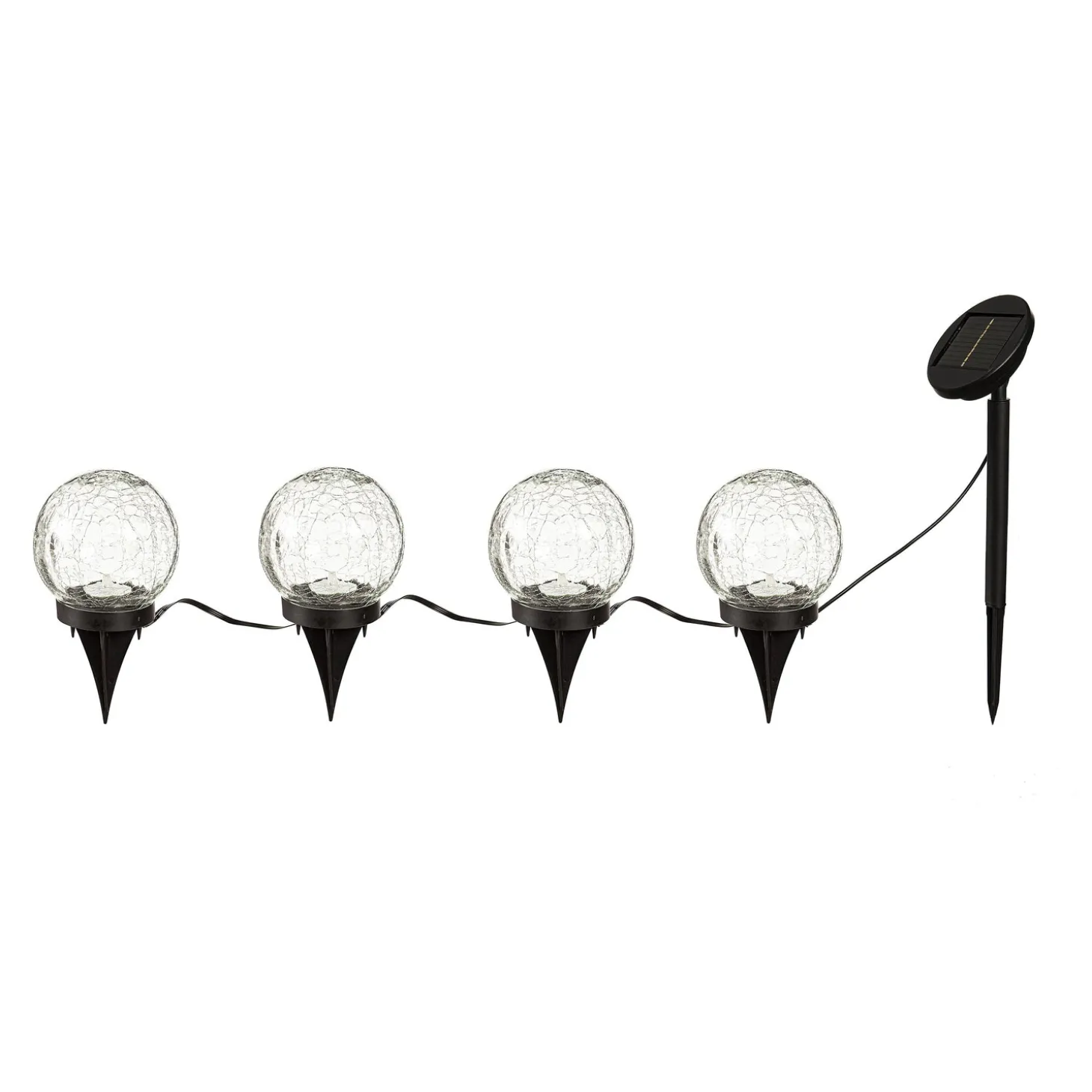 Solar Accents | Garden Path Lighting>Plow & Hearth Color-Changing Solar Globe Stake Set