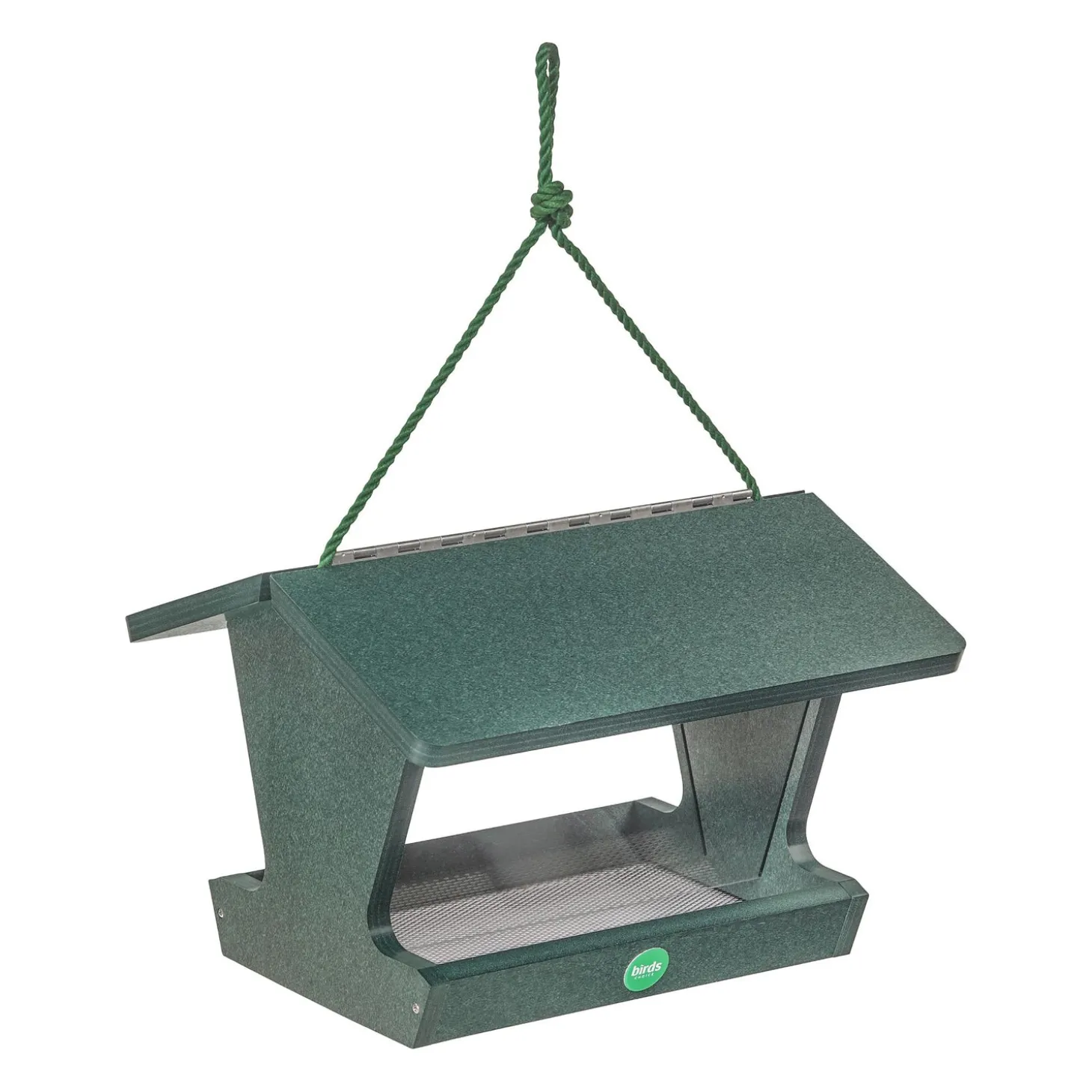 Bird Feeders>Plow & Hearth Colored Recycled Poly-Lumber Hopper-Style Bird Feeder