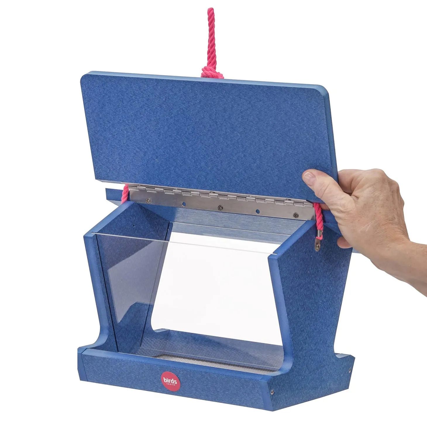 Bird Feeders>Plow & Hearth Colored Recycled Poly-Lumber Hopper-Style Bird Feeder
