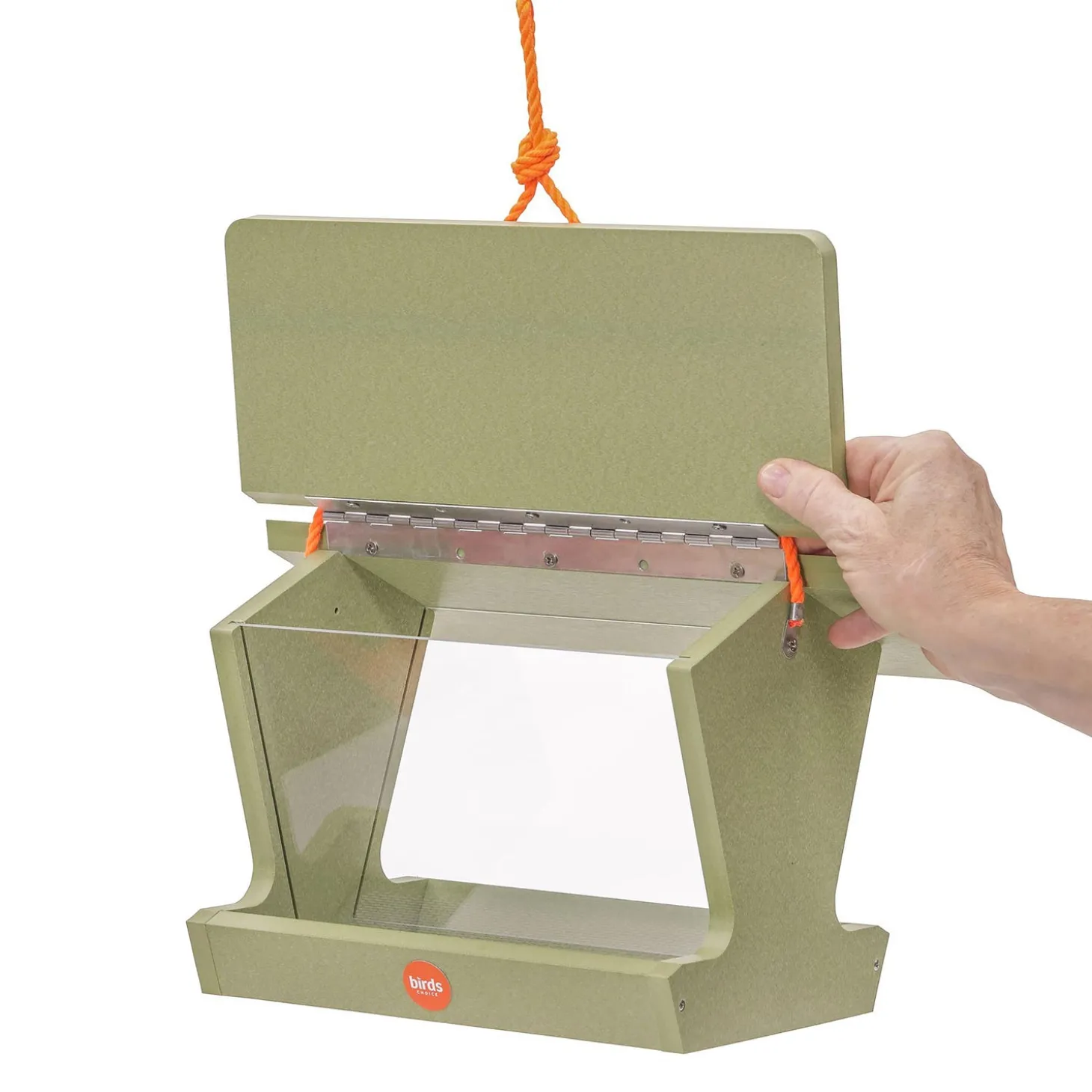 Bird Feeders>Plow & Hearth Colored Recycled Poly-Lumber Hopper-Style Bird Feeder