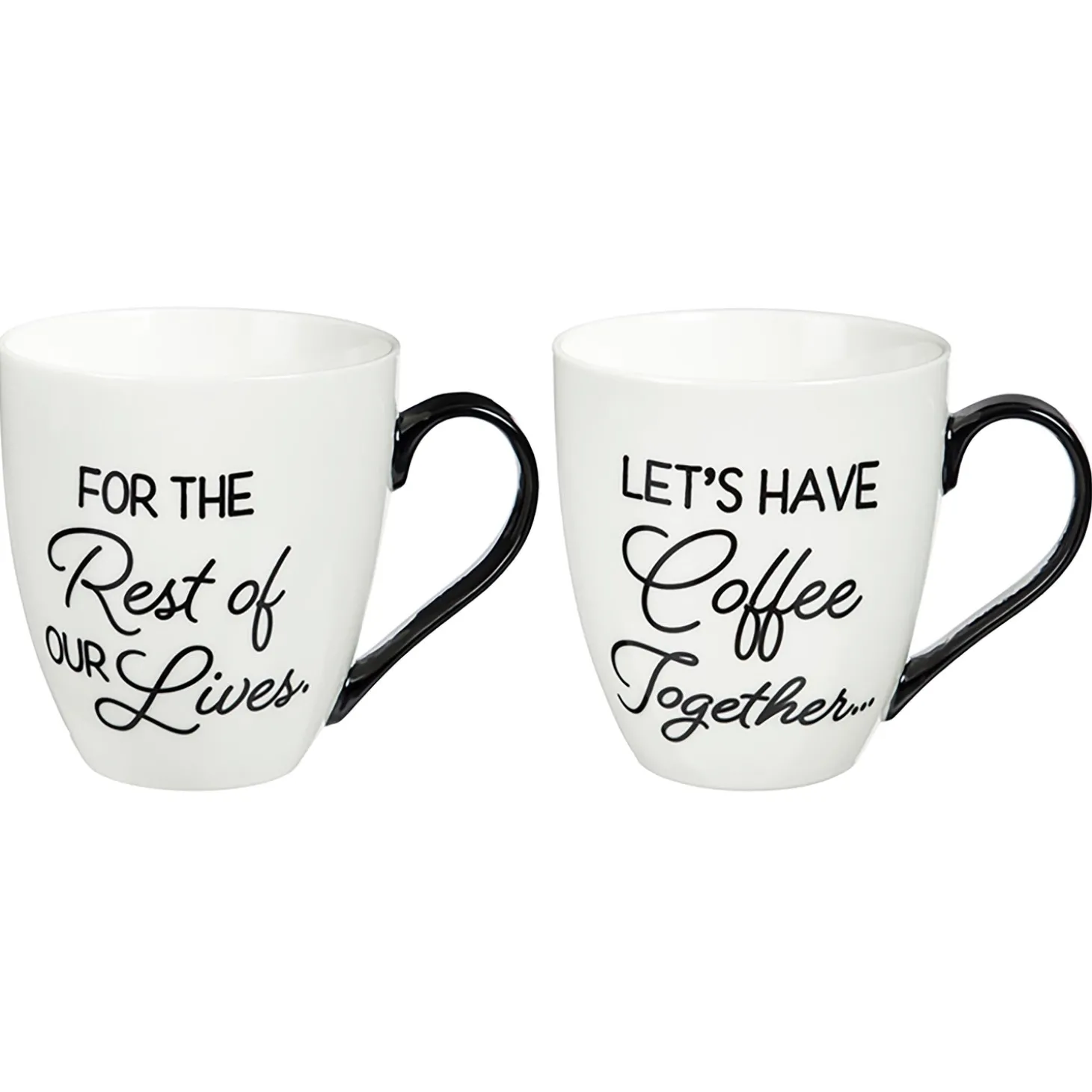 Coffee & Tea Cups>Plow & Hearth Cup O' Java Gift Set, 17 OZ, Let's have Coffee Together for the rest of our lives