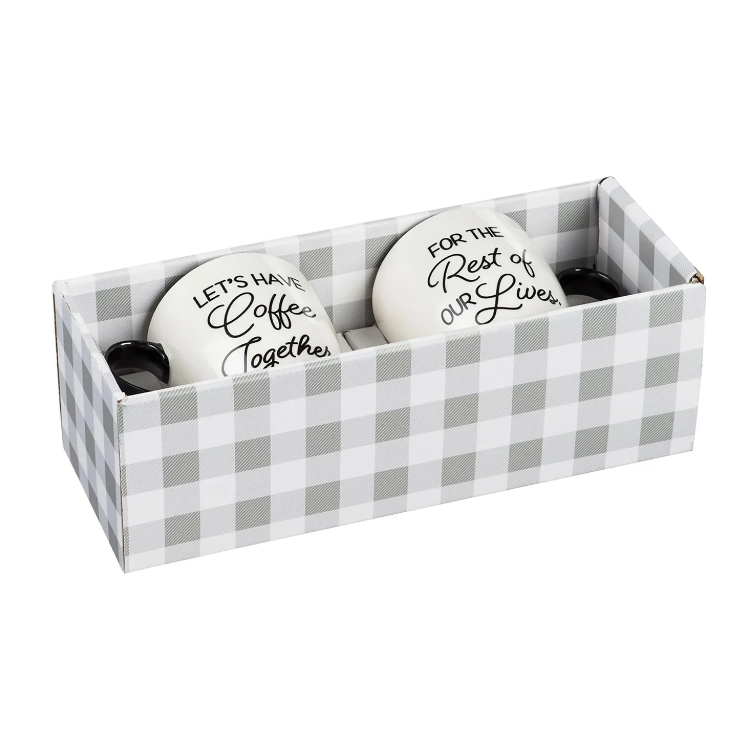 Coffee & Tea Cups>Plow & Hearth Cup O' Java Gift Set, 17 OZ, Let's have Coffee Together for the rest of our lives