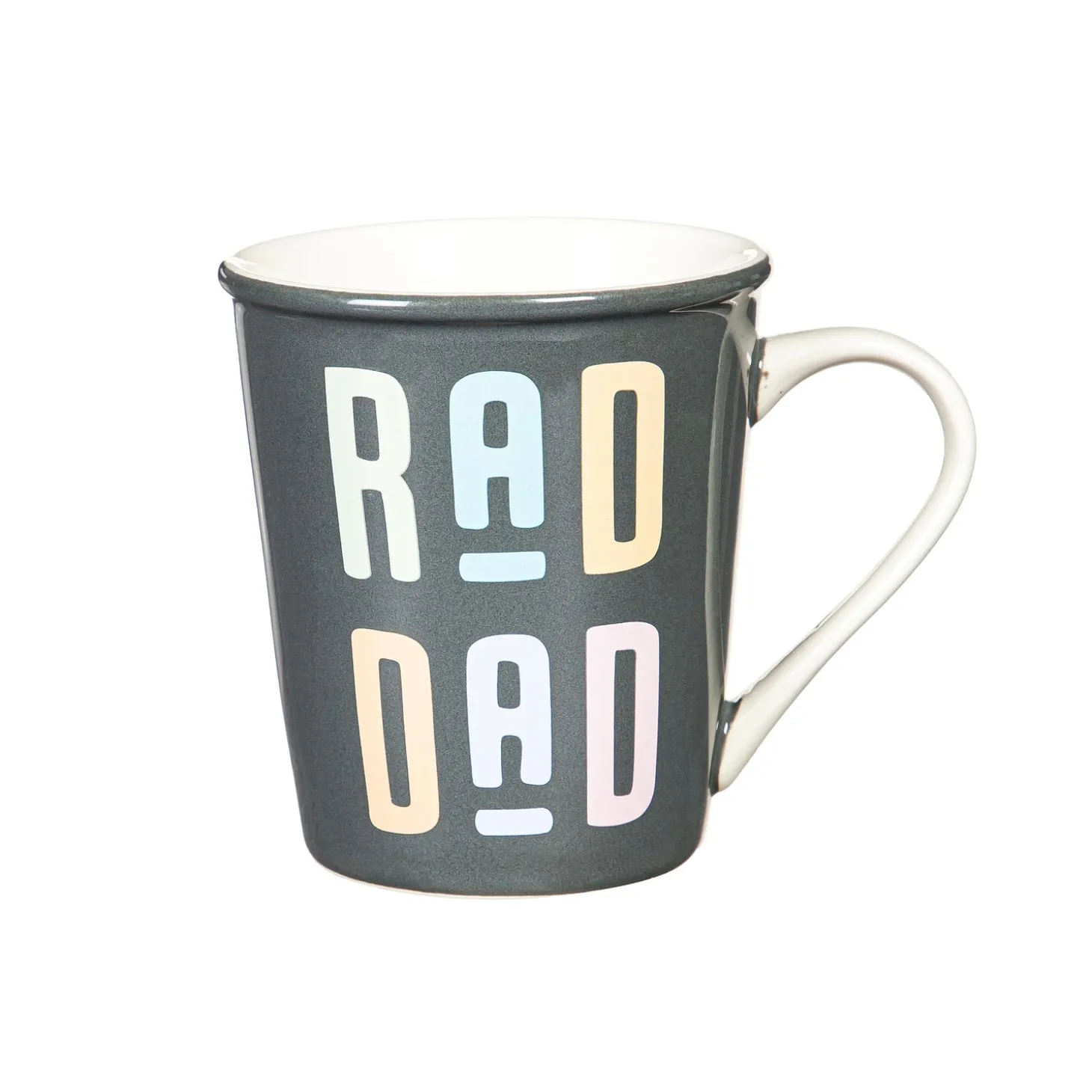 Coffee & Tea Cups>Plow & Hearth Daddy and Me Ceramic Cup Gift Set, 16 oz. and 8 oz., Rad Dad / Rad Like Dad