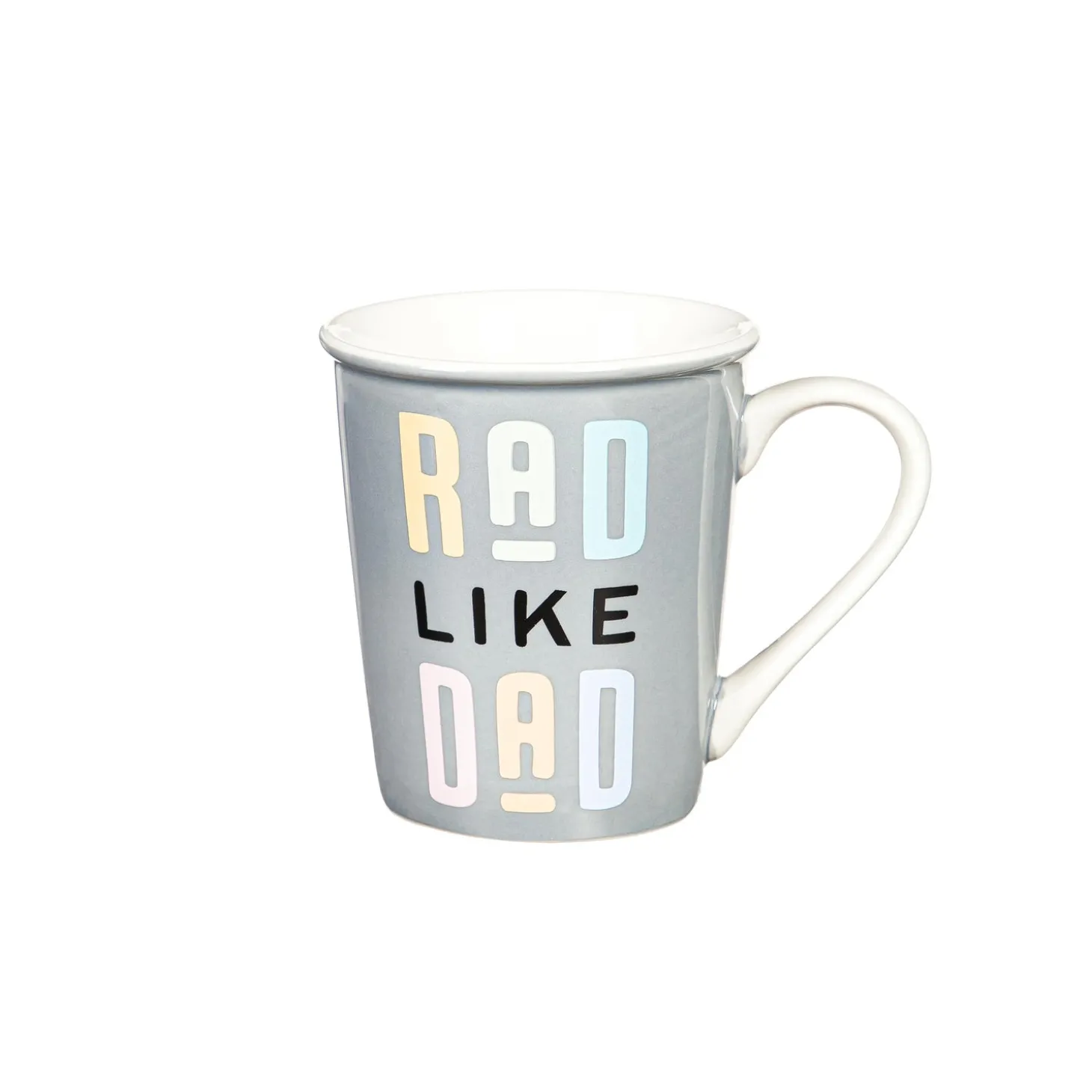 Coffee & Tea Cups>Plow & Hearth Daddy and Me Ceramic Cup Gift Set, 16 oz. and 8 oz., Rad Dad / Rad Like Dad