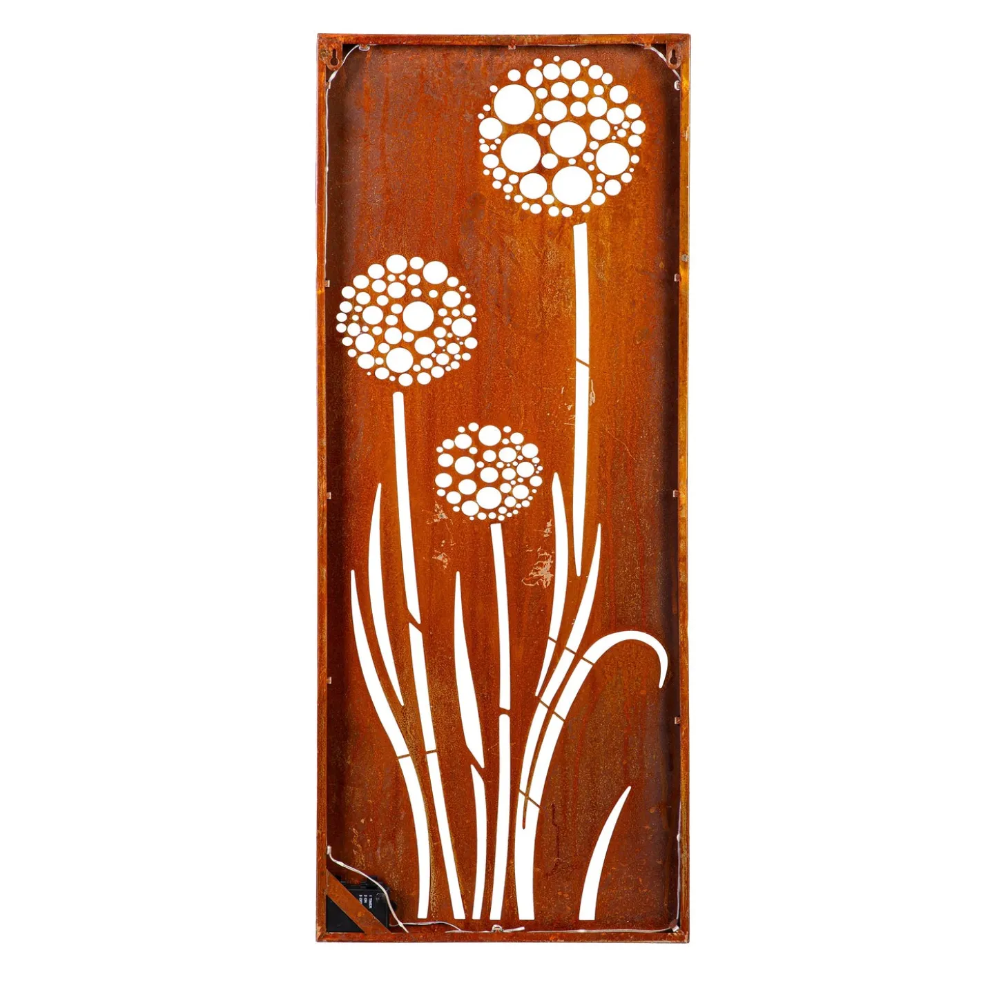 Wall Art>Plow & Hearth Dandelions LED Laser Cut Metal Wall Décor, 15" L x 40" H