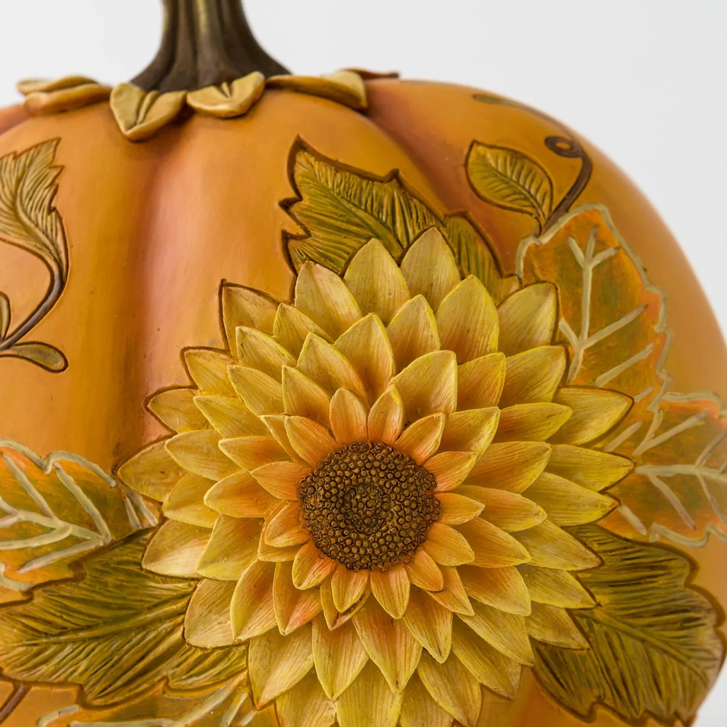 Garden Statues | Decorative Accents>Plow & Hearth Decorative Indoor/Outdoor Pumpkins With Carved-Wood Look, Set of 2