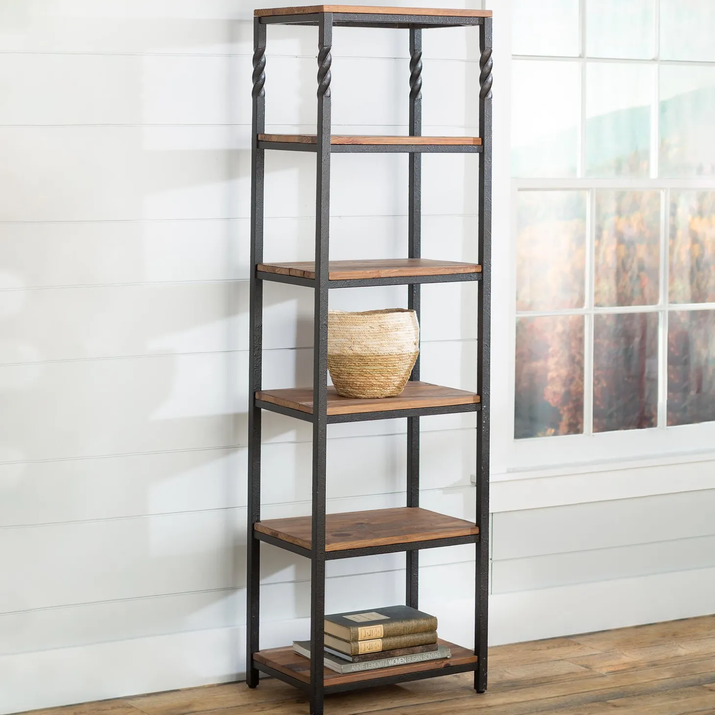 Bookshelves & Wall Shelves>Plow & Hearth Deep Creek Etagere Storage Stand with Shelves
