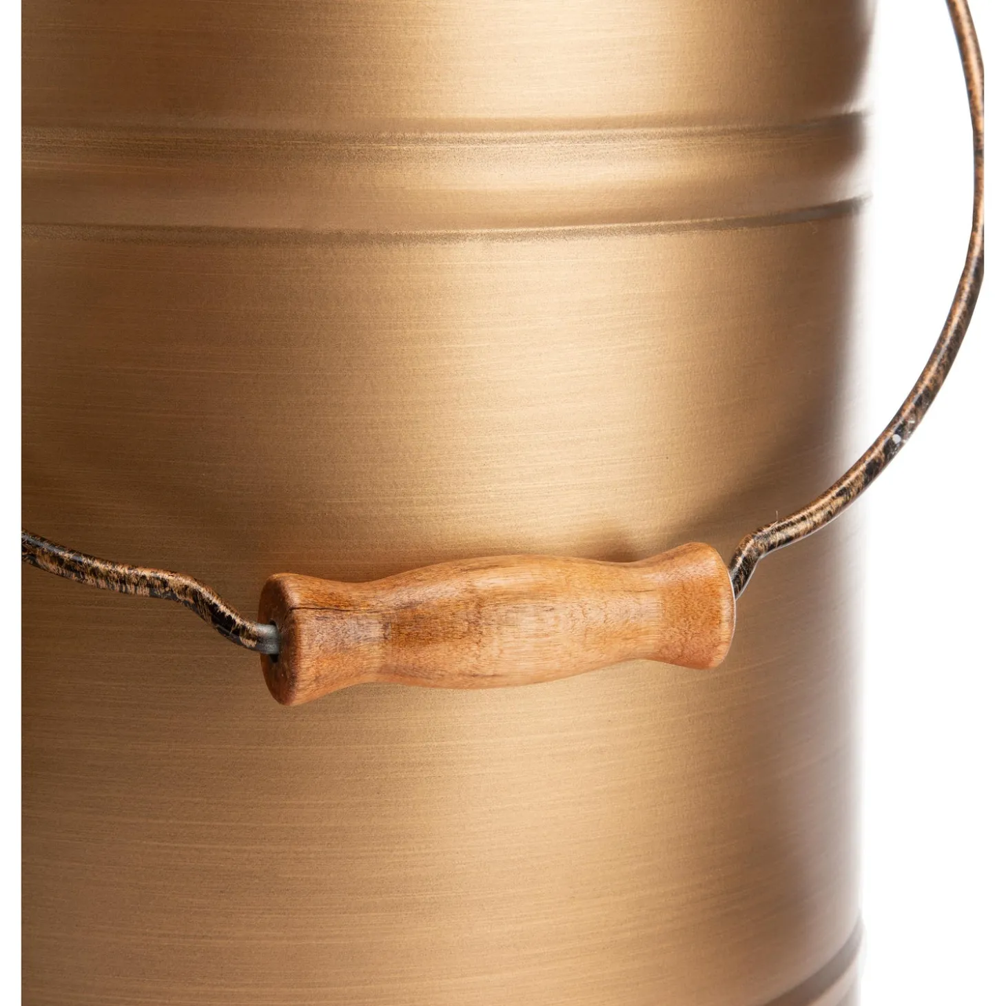 Fireplace Maintenance>Plow & Hearth Deluxe Galvanized Ash Bucket with Handle, Lid and Double-Layer Bottom Copper