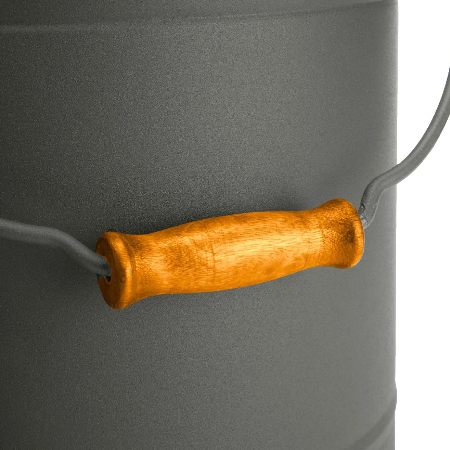 Fireplace Maintenance>Plow & Hearth Deluxe Galvanized Ash Bucket with Handle, Lid and Double-Layer Bottom CharcoalBlack
