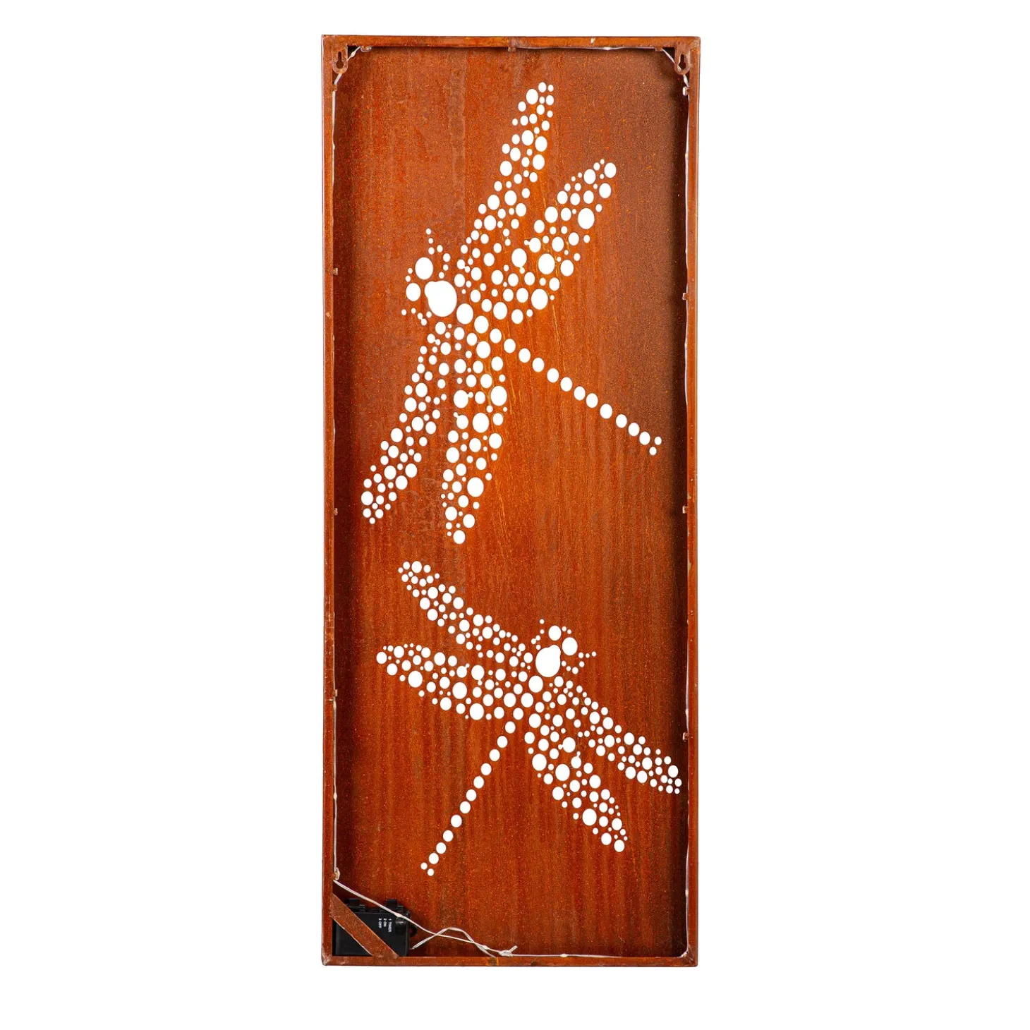 Wall Art>Plow & Hearth Dragonfly LED Laser Cut Metal Wall Décor, 15" L x 40" H
