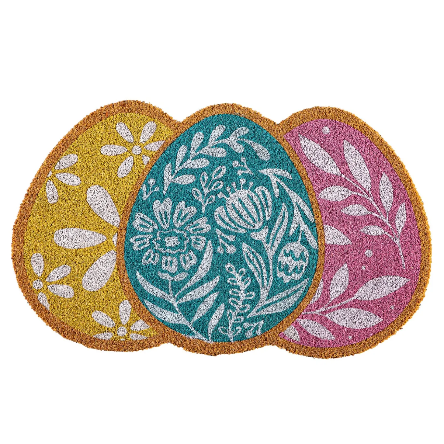 Coir Mats>Plow & Hearth Easter Colorful Shaped Coir Mat