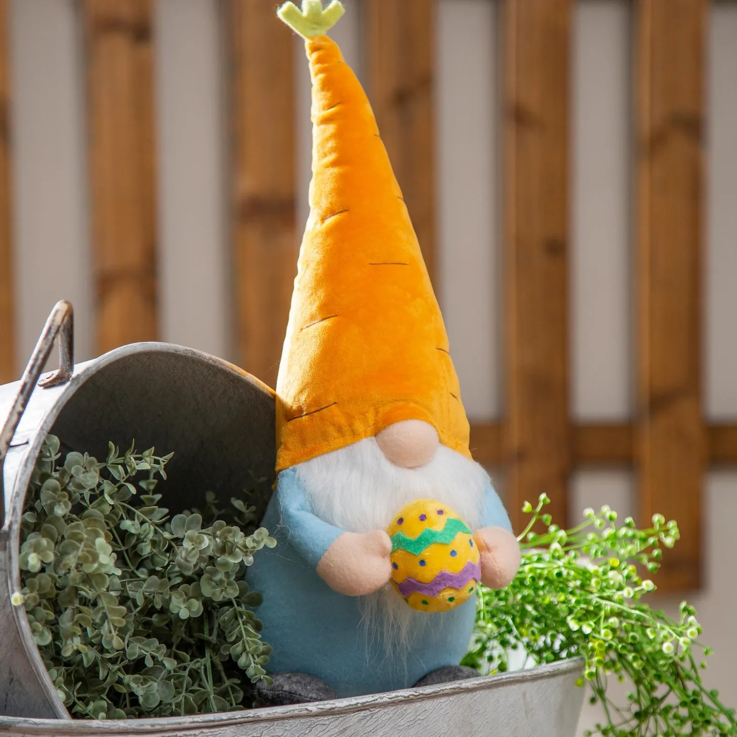 Decorative Accents>Plow & Hearth Easter Gnome with Carrot Hat Table Décor