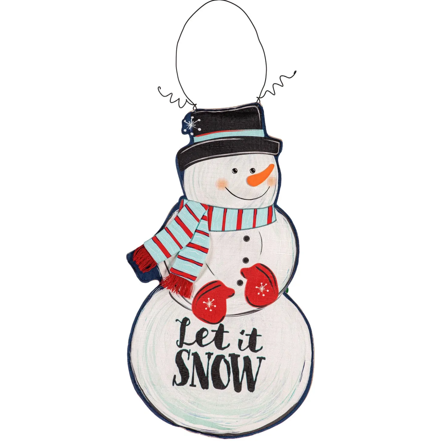 Fabric Door Hangers>Plow & Hearth Fall Stacked Pumpkin/Winter Snowman Double Sided Estate Door Décor