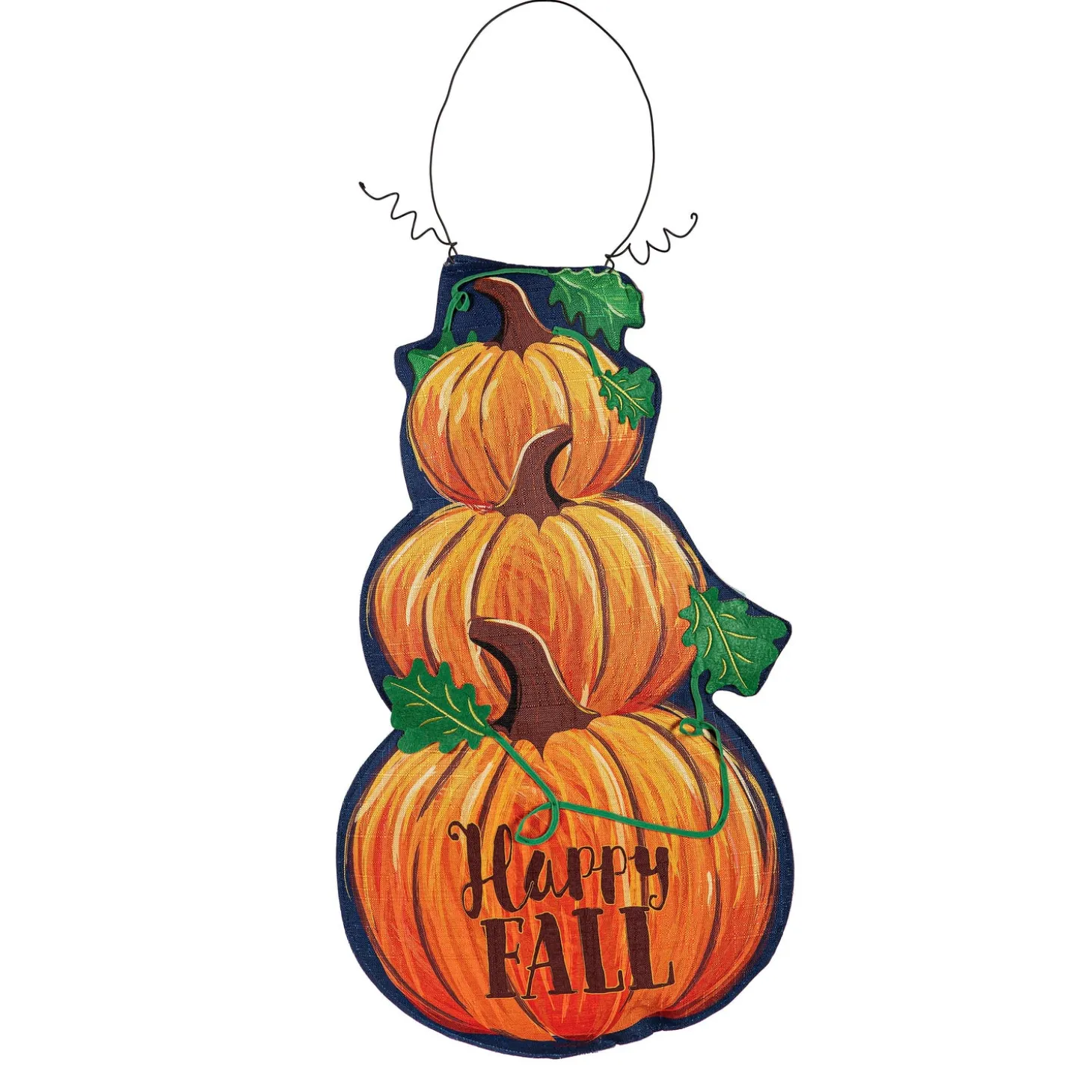 Fabric Door Hangers>Plow & Hearth Fall Stacked Pumpkin/Winter Snowman Double Sided Estate Door Décor