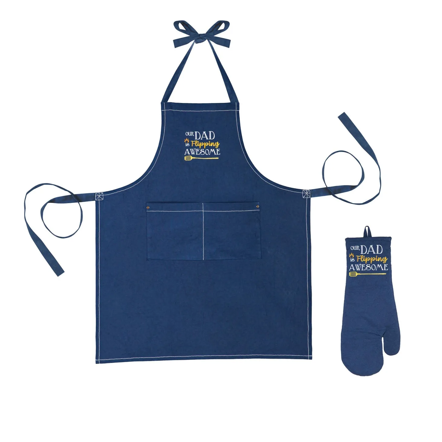 Kitchen Linens>Plow & Hearth Father's Day Grilling Gift Set, "Our Dad is Flipping Awesome"