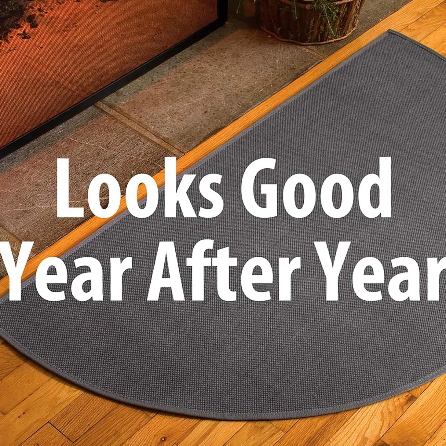 Hearth Rugs | Hearth Rugs>Plow & Hearth Flame Resistant Fiberglass Half Round Hearth Rug, 27" x 48"